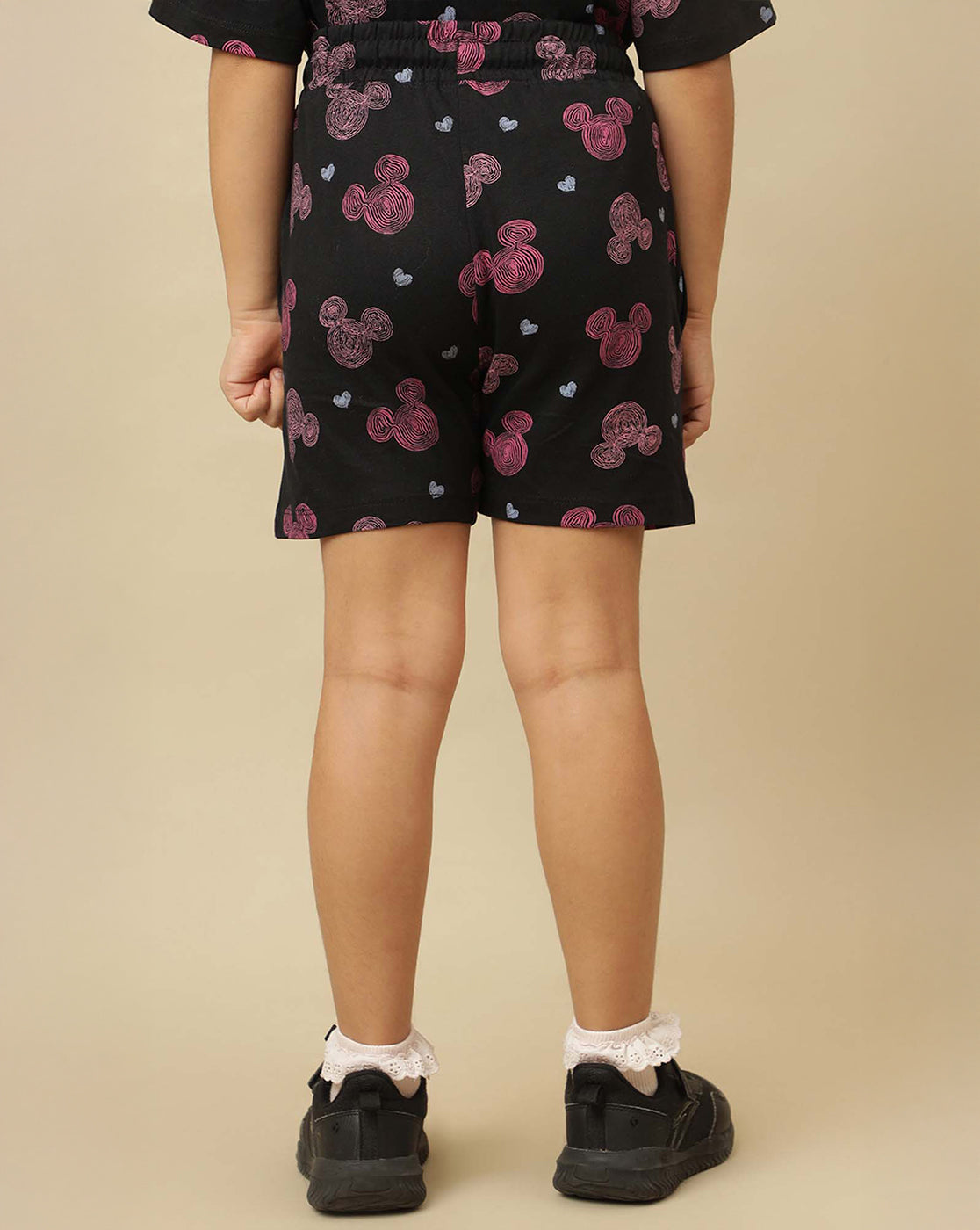 Mickey & Friends Printed Regular Fit Shorts For Girls