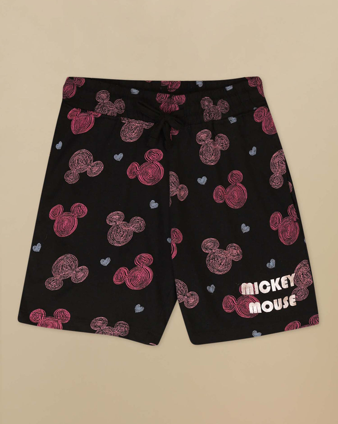 Mickey & Friends Printed Regular Fit Shorts For Girls
