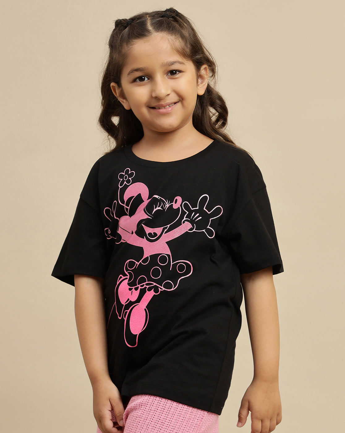 Mickey & Friends Printed Oversized Tshirt For Girls