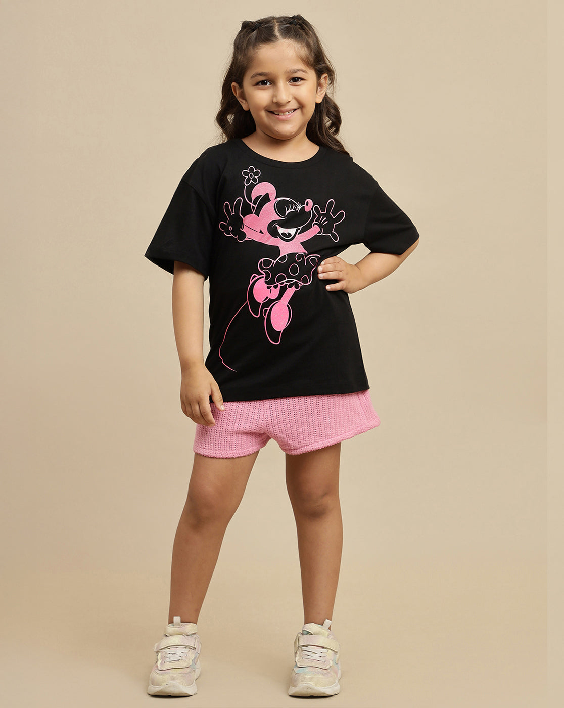 Mickey & Friends Printed Oversized Tshirt For Girls