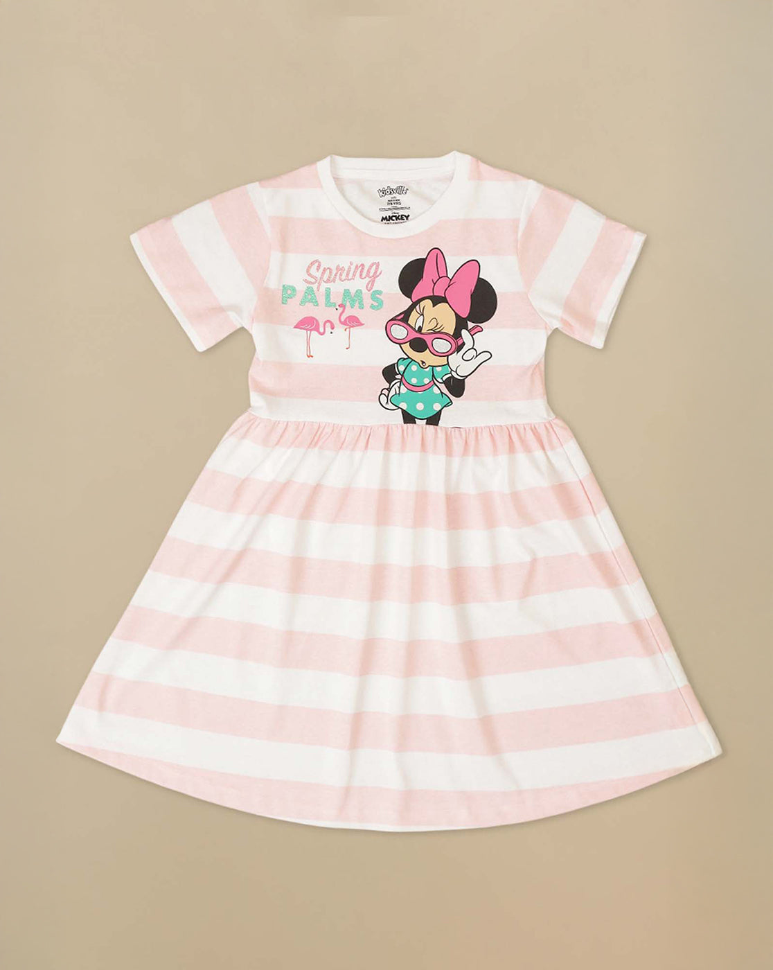 Mickey & Friends Printed Regular Fit Dress For Girls
