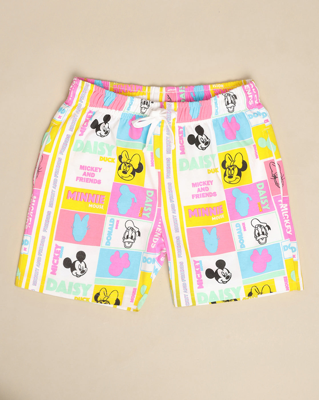 Mickey & Friends Printed Regular Fit Shorts For Girls