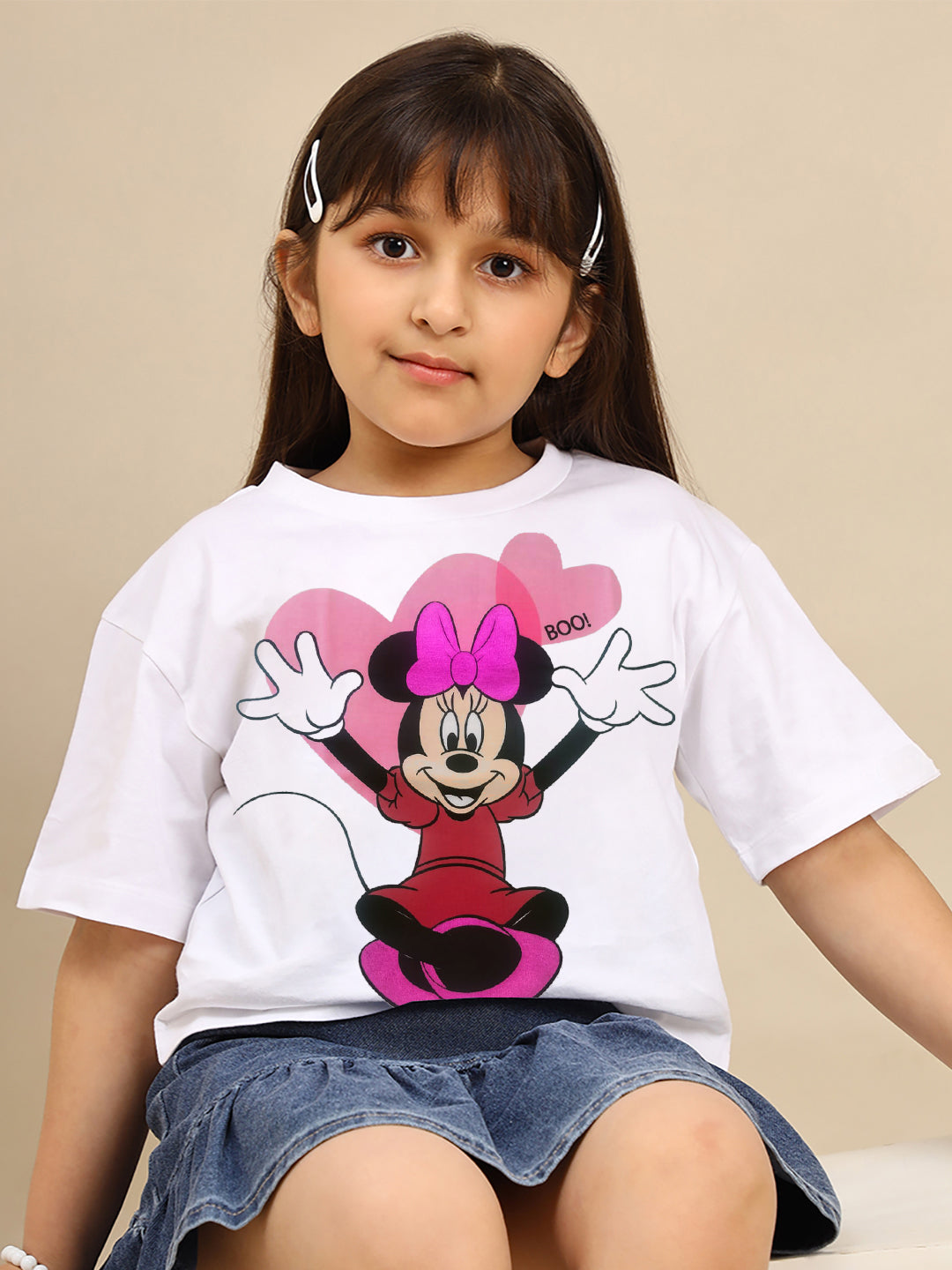 Mickey & Friends Printed Boxy Fit Tshirt For Girls