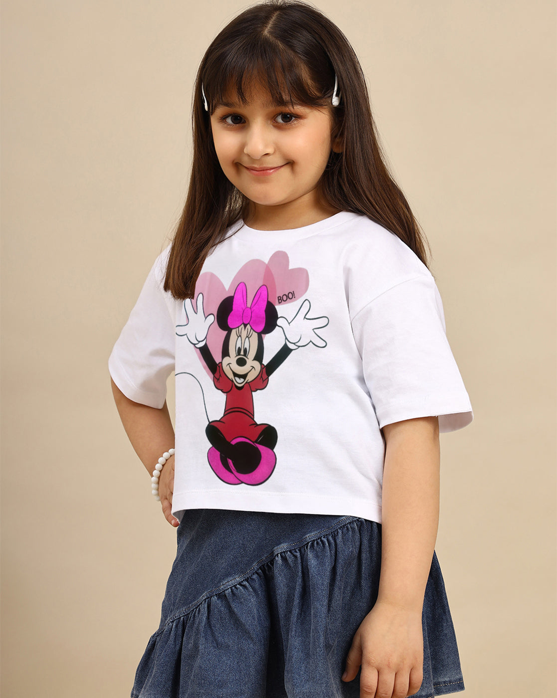 Mickey & Friends Printed Boxy Fit Tshirt For Girls