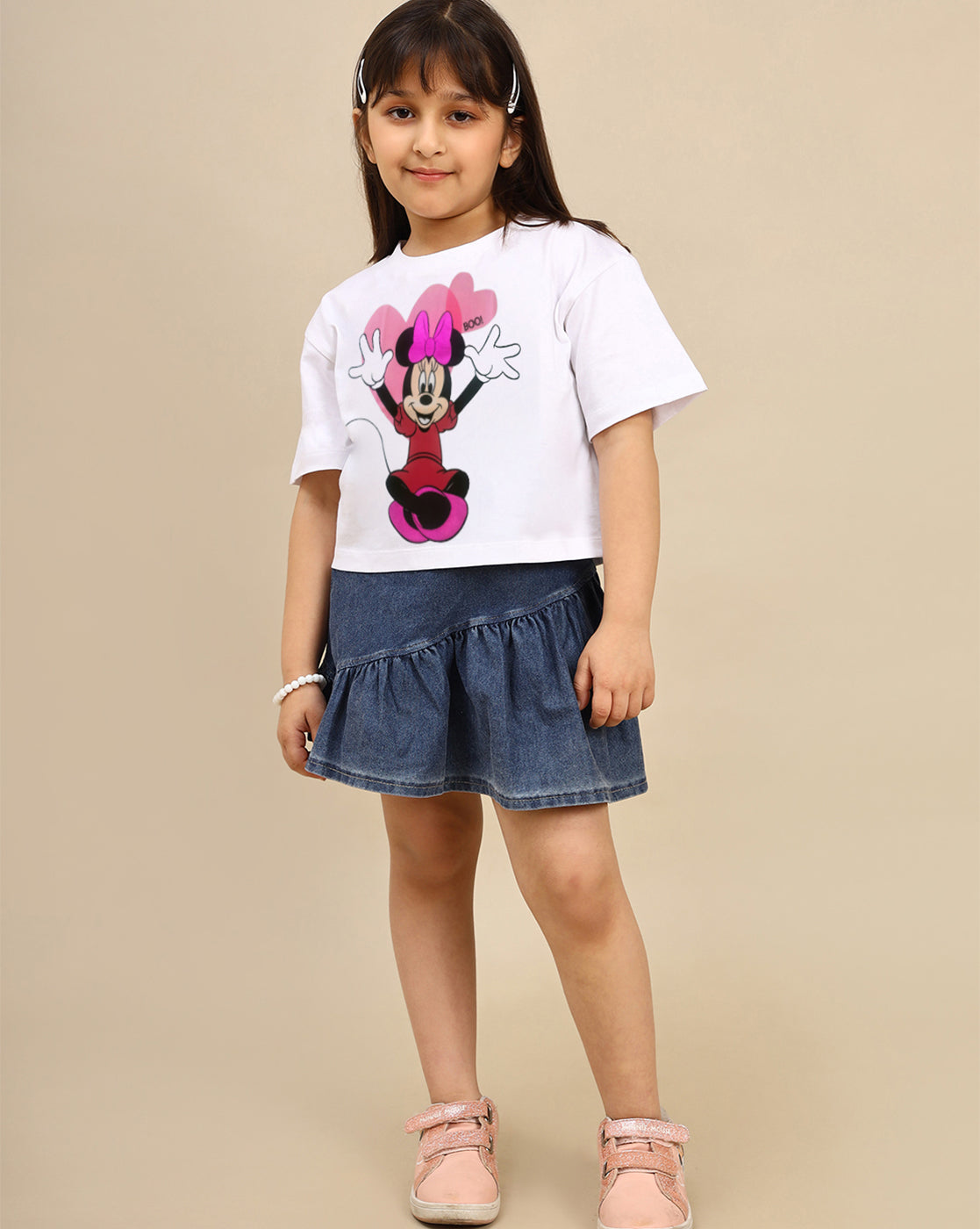 Mickey & Friends Printed Boxy Fit Tshirt For Girls