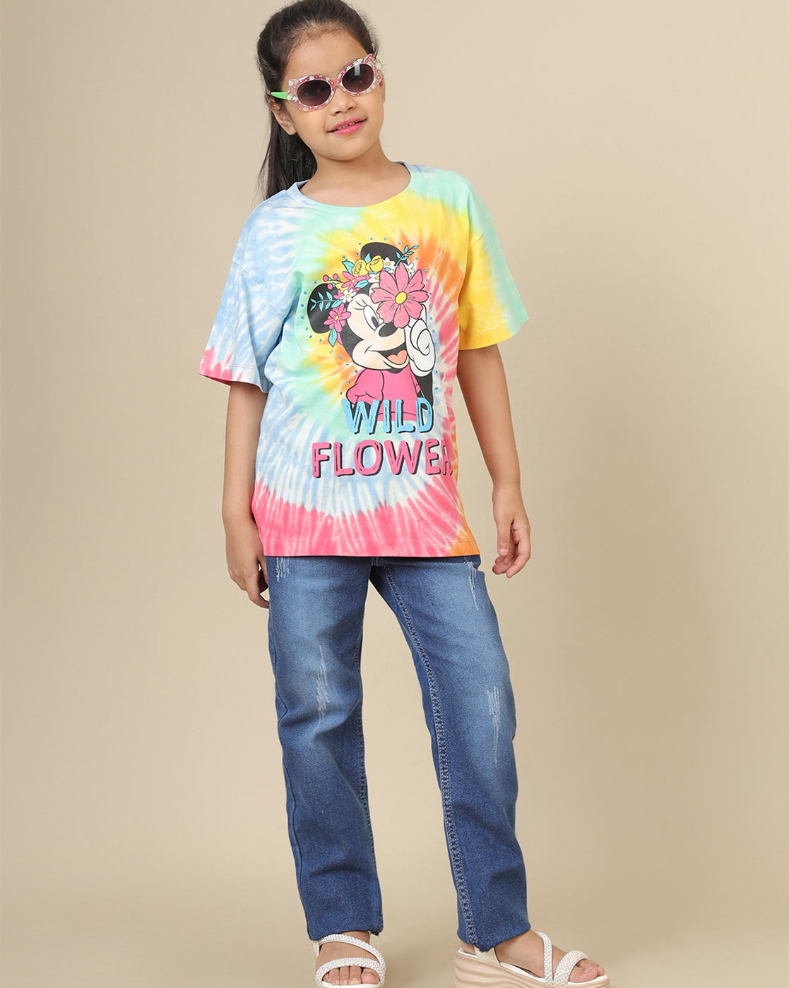 Mickey & Friends Printed Oversized Tshirt For Girls