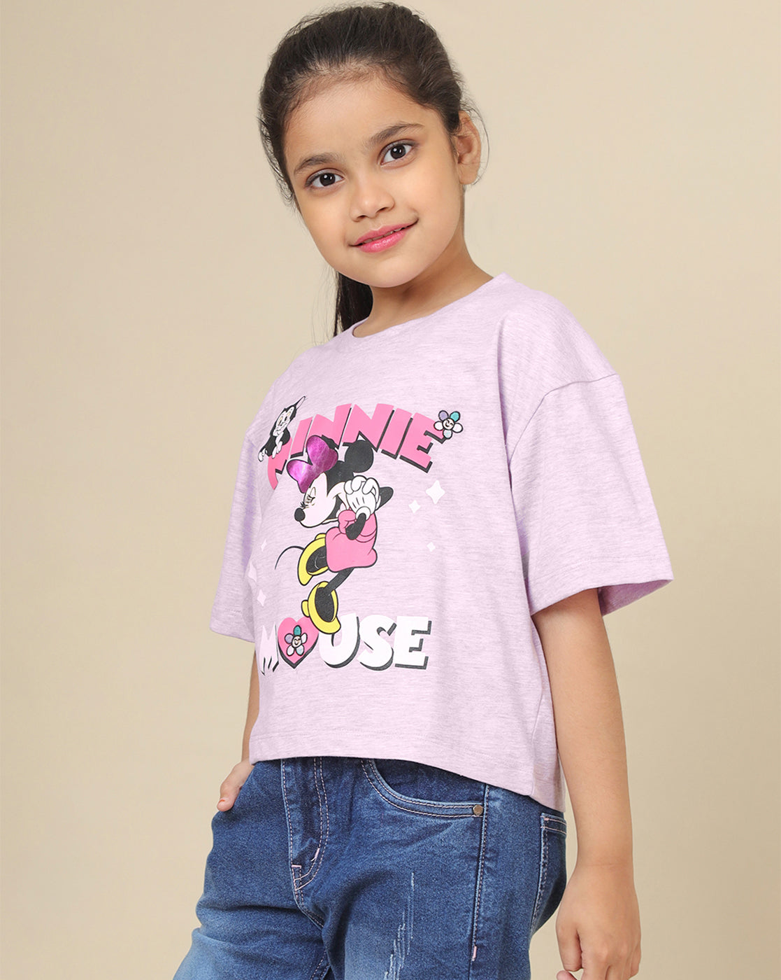 Mickey & Friends Printed Boxy Fit Tshirt For Girls