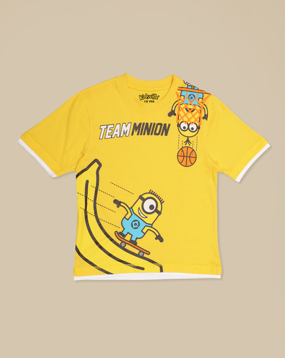 Minions Printed Regular Fit Tshirt For Boys