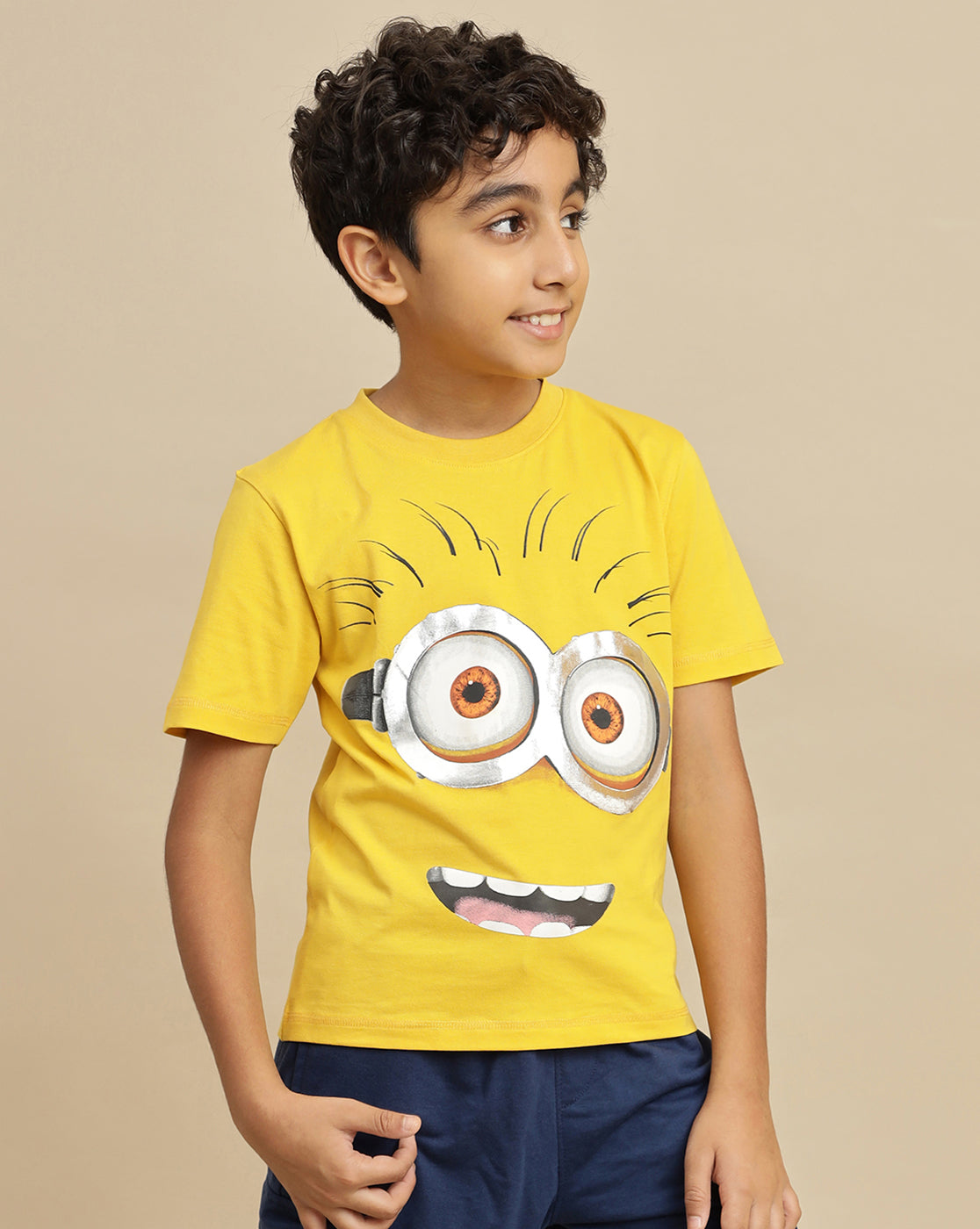Minions Printed Regular Fit Tshirt For Boys