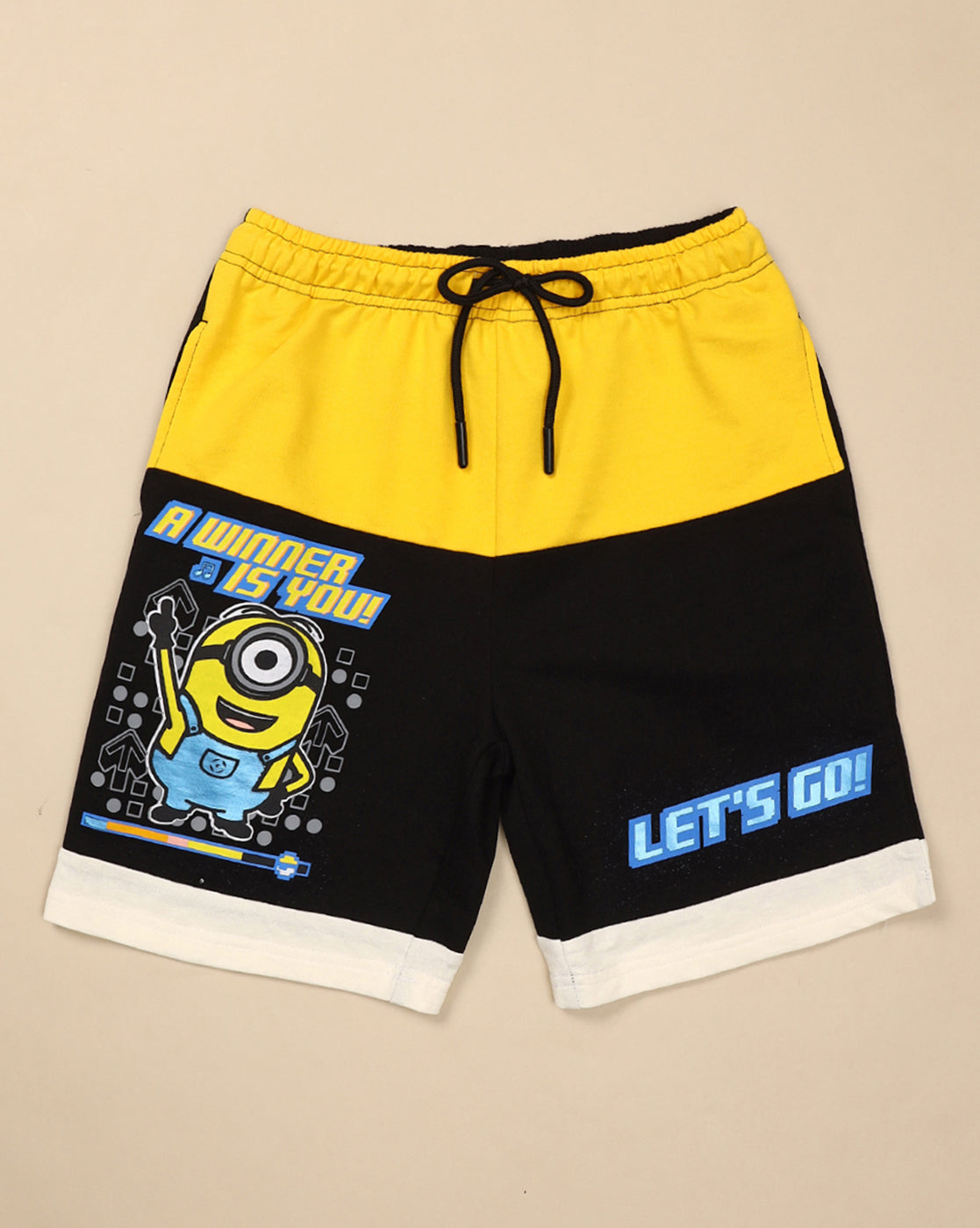 Minions Printed Regular Fit Shorts For Boys