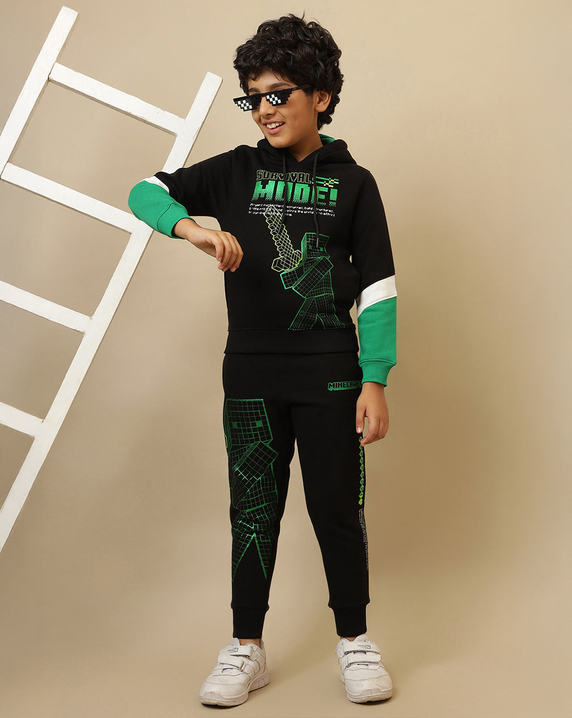 Minecraft Printed Regular Fit Hoodie For Boys