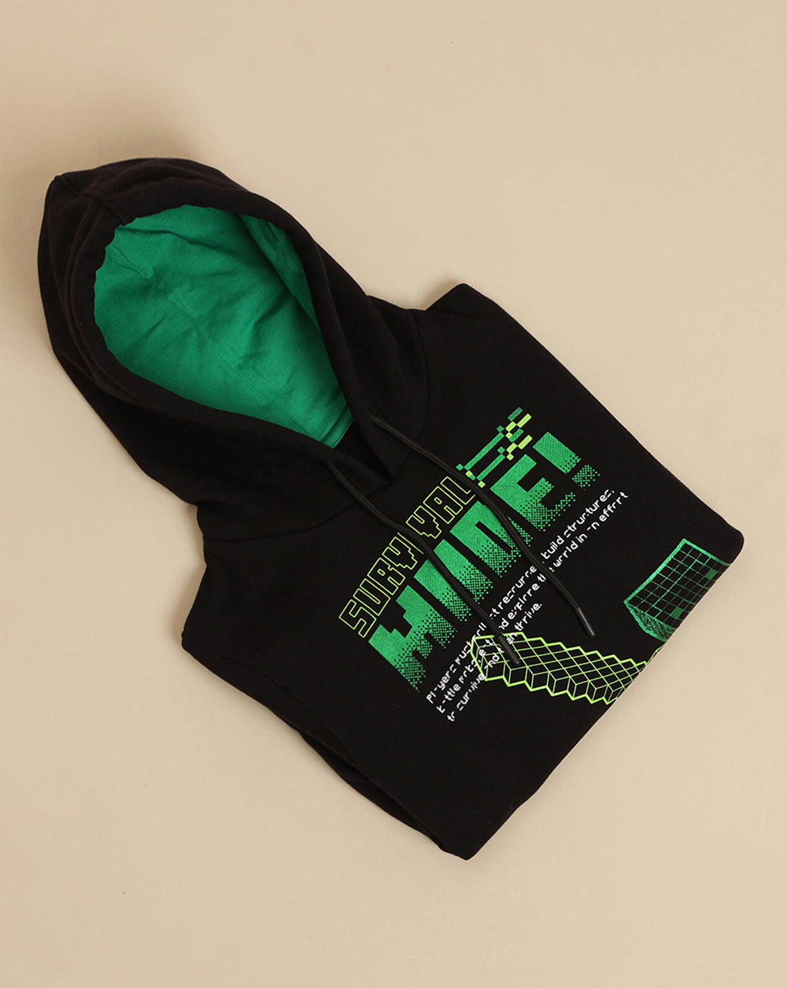 Minecraft Printed Regular Fit Hoodie For Boys