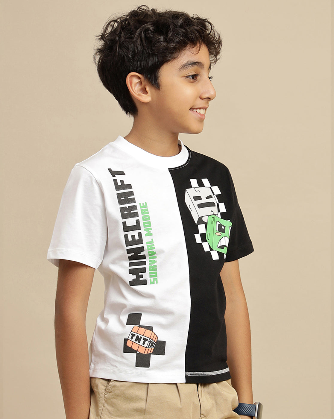 Minecraft Printed Regular Fit Tshirt For Boys
