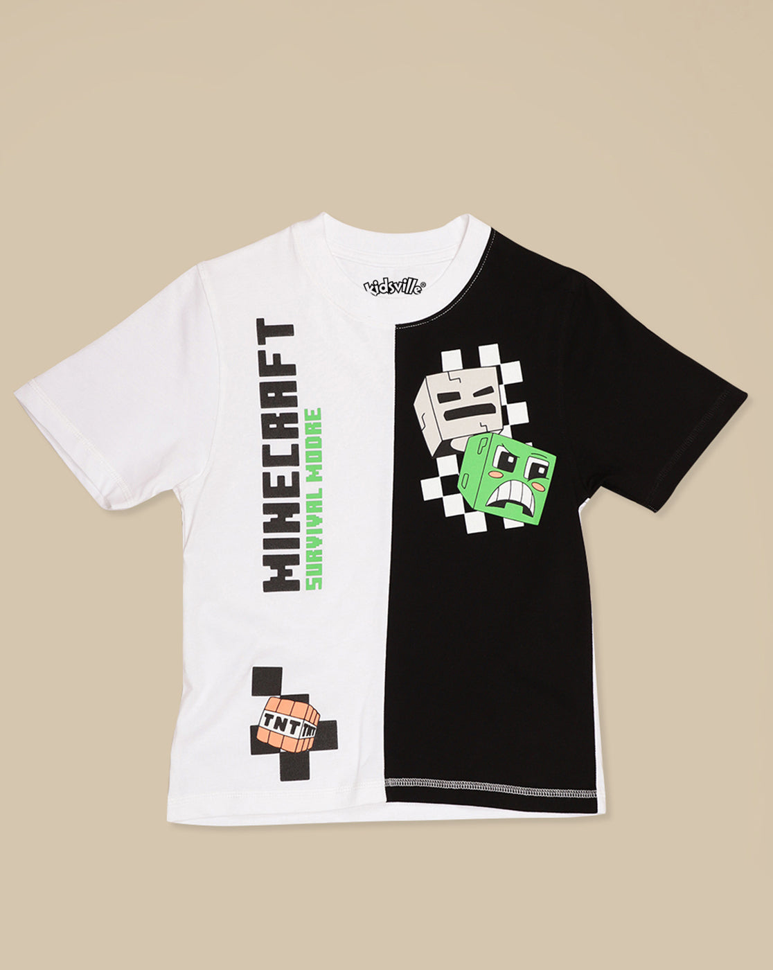 Minecraft Printed Regular Fit Tshirt For Boys