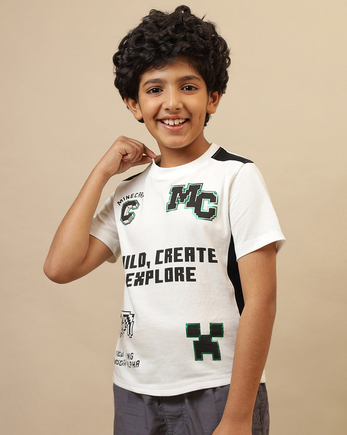 Minecraft Printed Regular Fit Tshirt For Boys