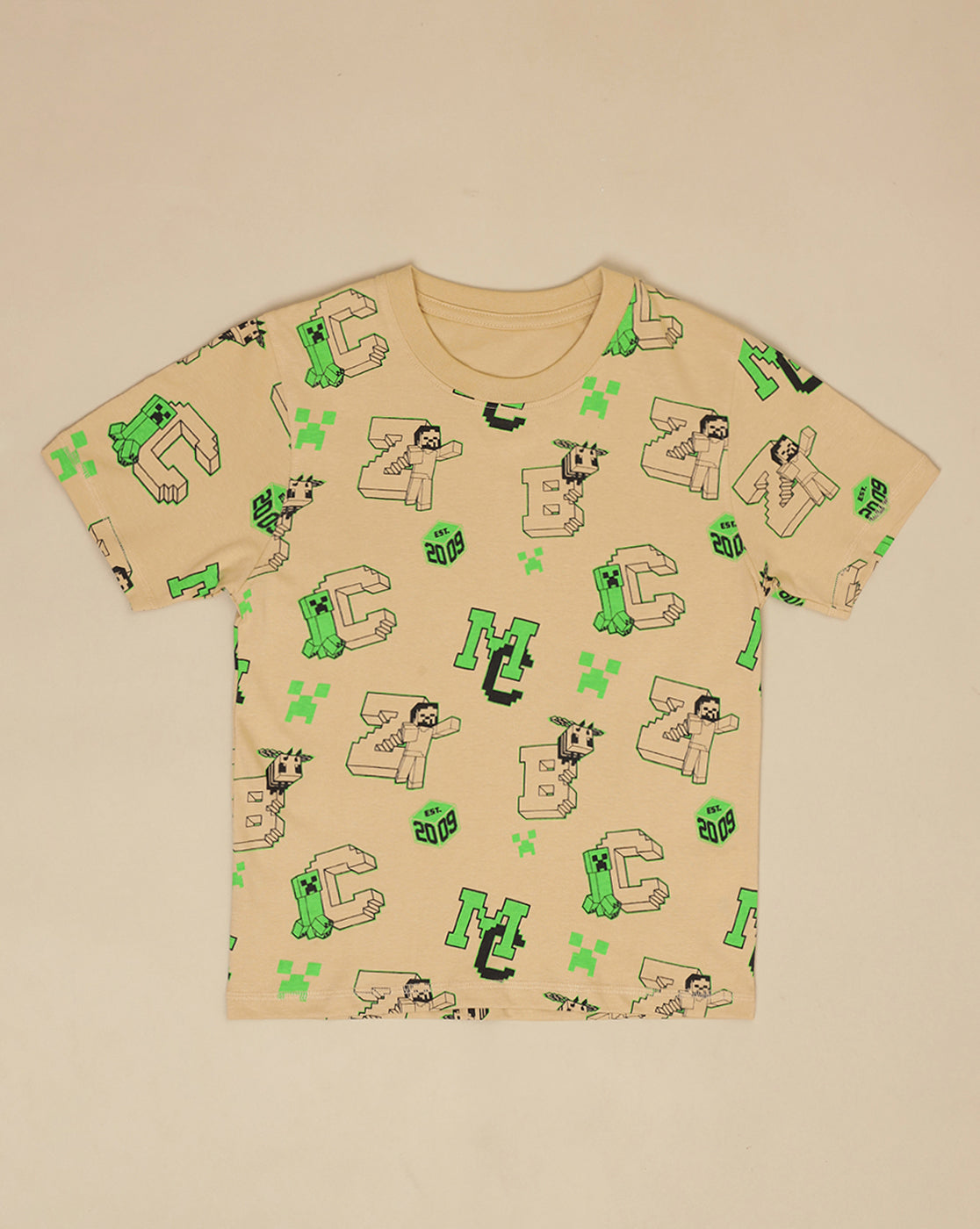 Minecraft Printed Regular Fit Tshirt For Boys