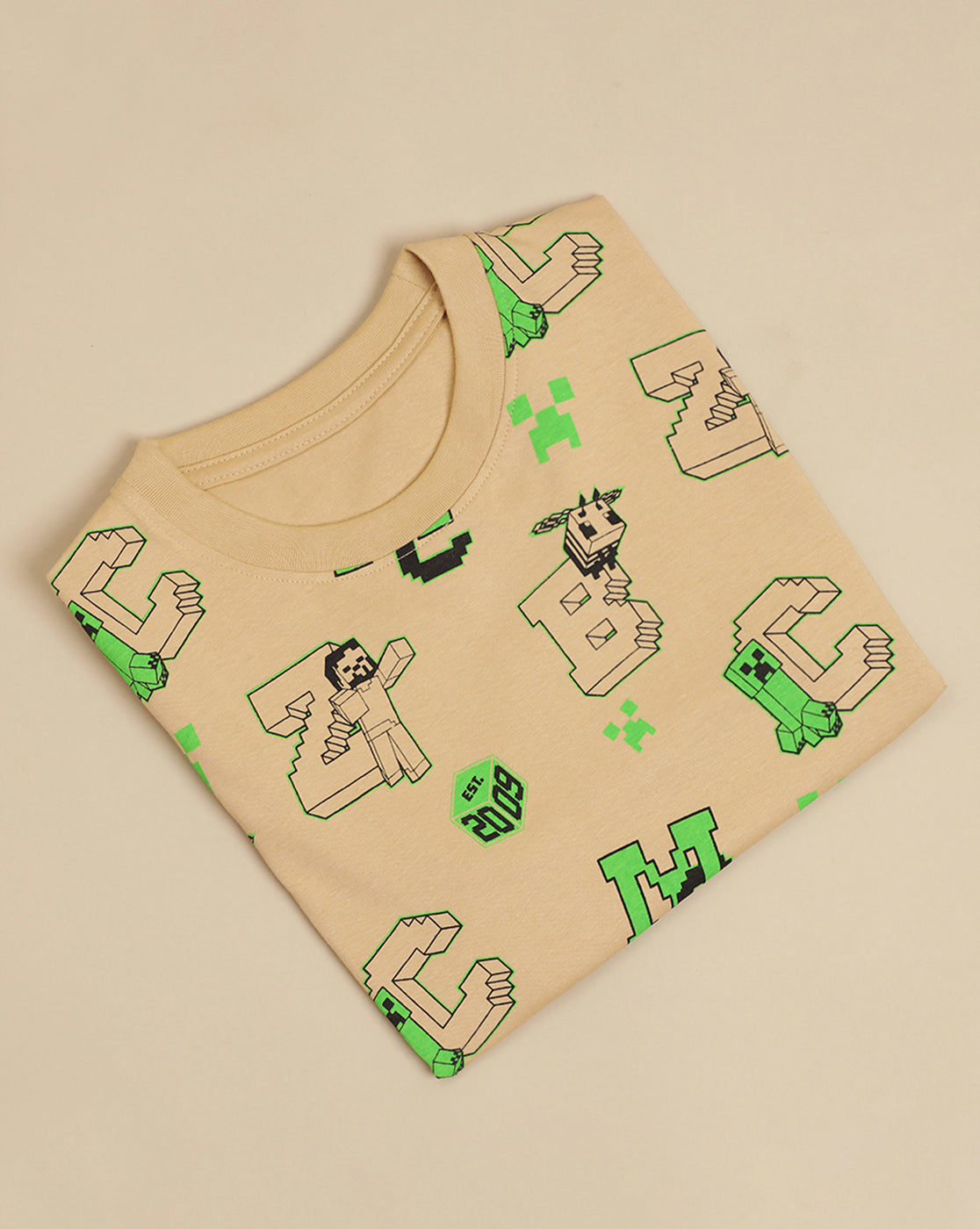 Minecraft Printed Regular Fit Tshirt For Boys