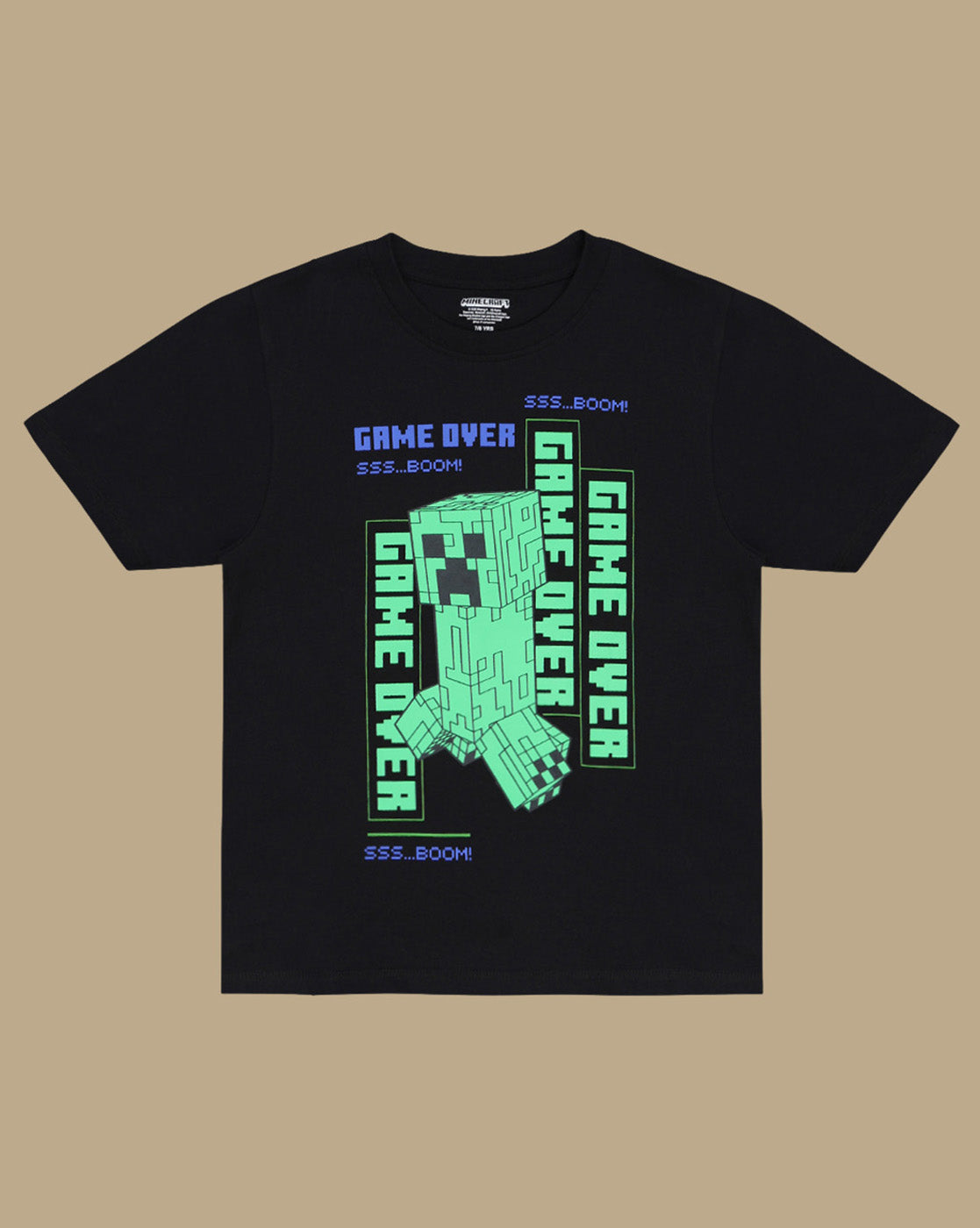 Minecraft Graphic Printed Regular Fit Tshirt & Shorts Set For Boys