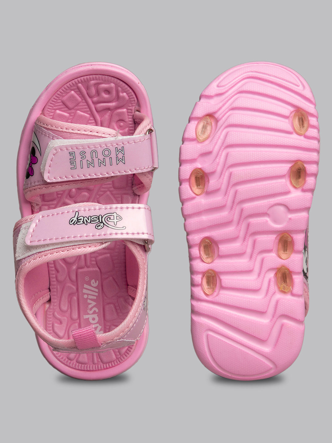 Kids Girls Minnie Printed Pink Sandals