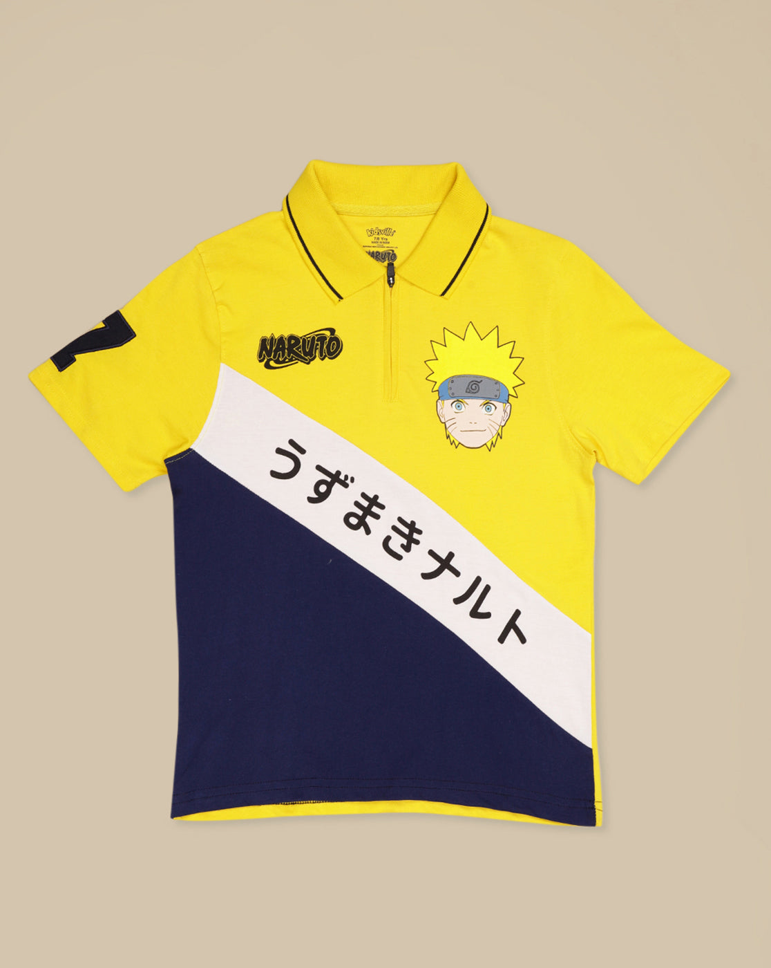 Naruto Printed Regular Fit Polo-T-Shirt For Boys