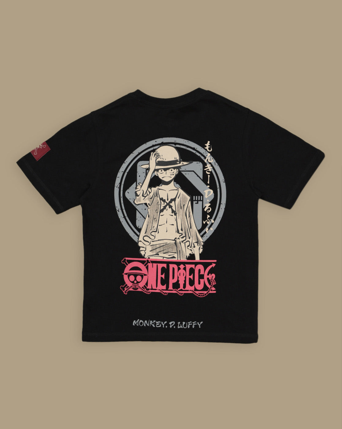 One Piece Straw Hat Crew Luffy Printed Regular Fit Tshirt For Boys