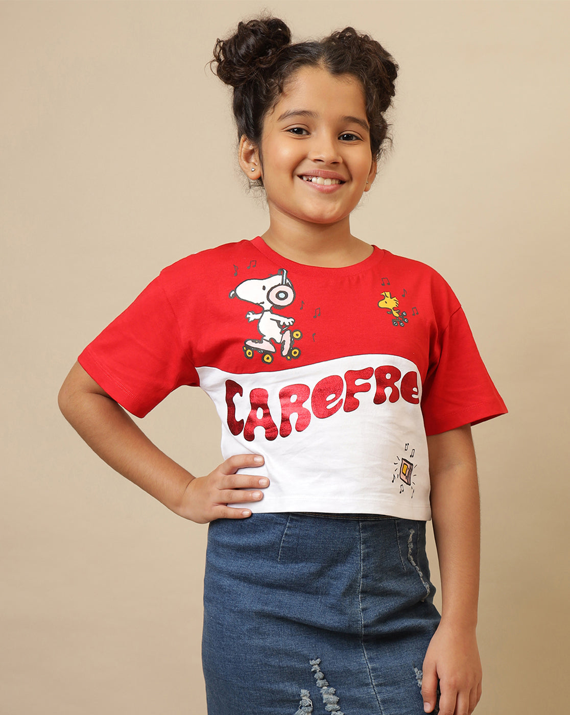 Peanuts Printed Boxy Fit Tshirt For Girls