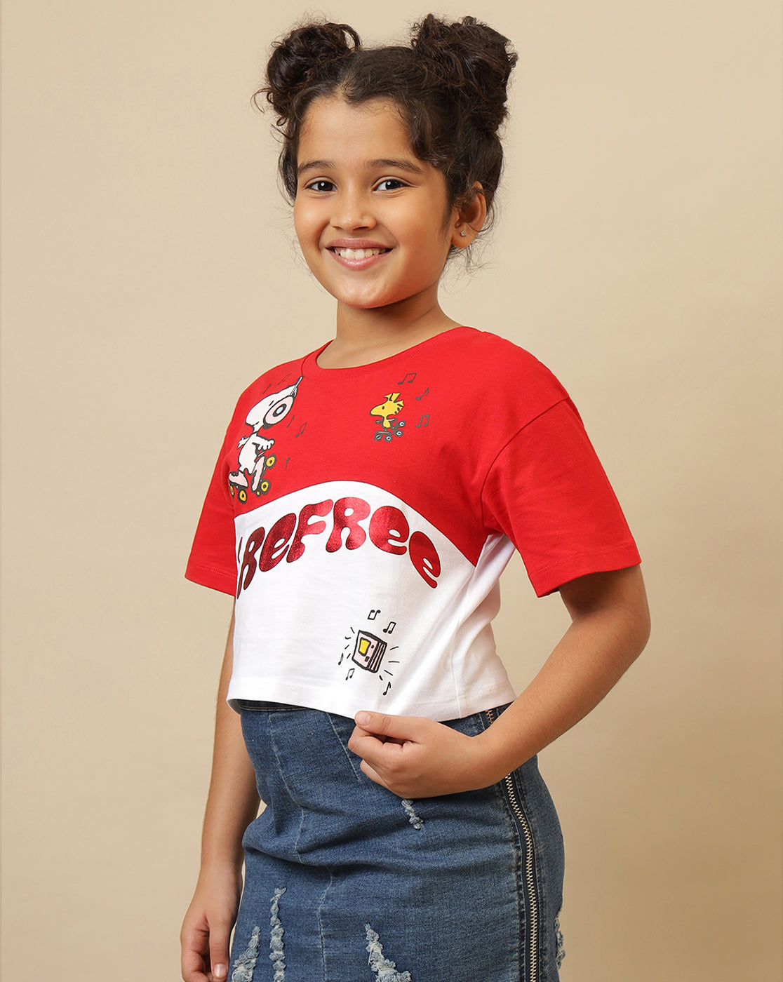 Peanuts Printed Boxy Fit Tshirt For Girls