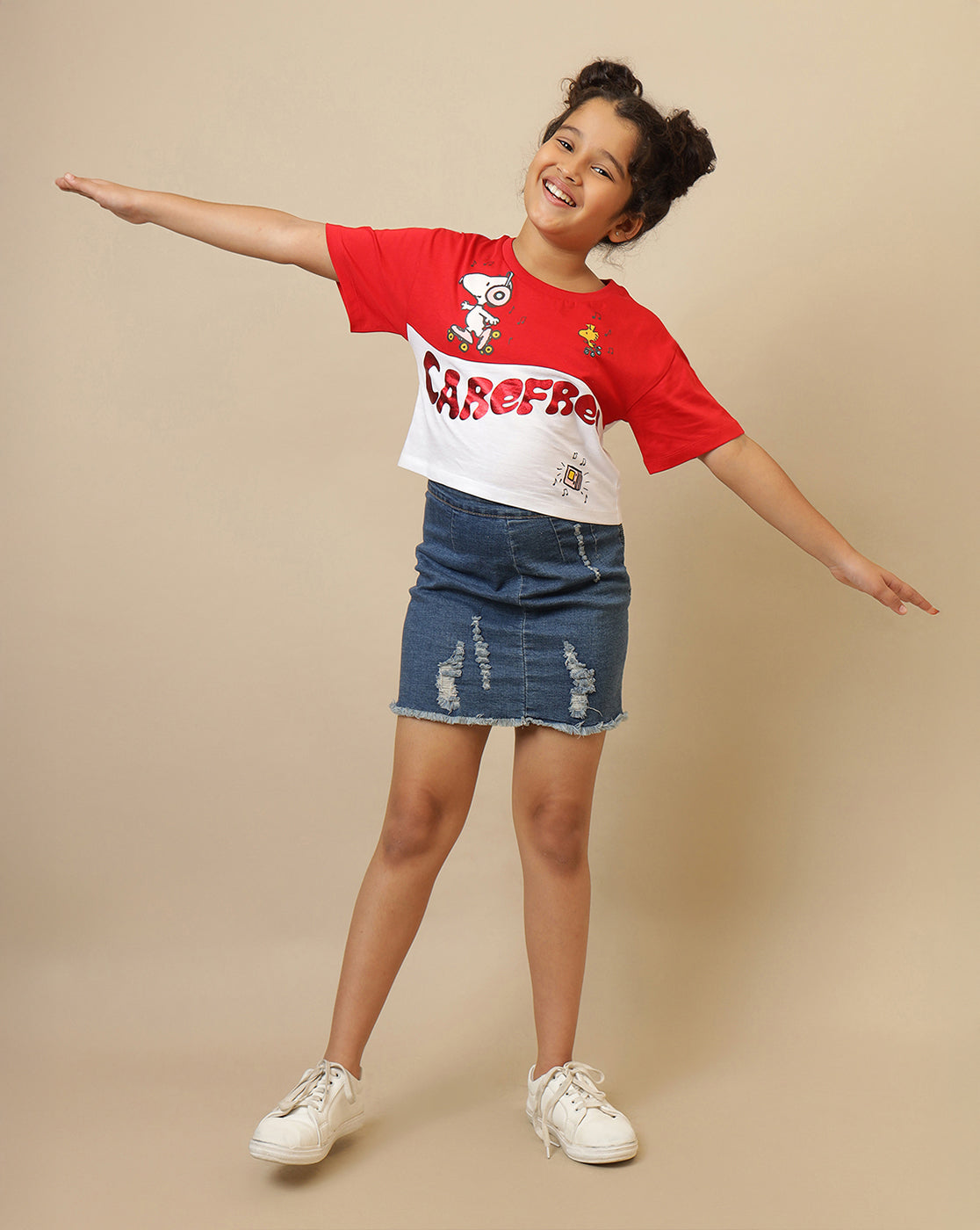Peanuts Printed Boxy Fit Tshirt For Girls