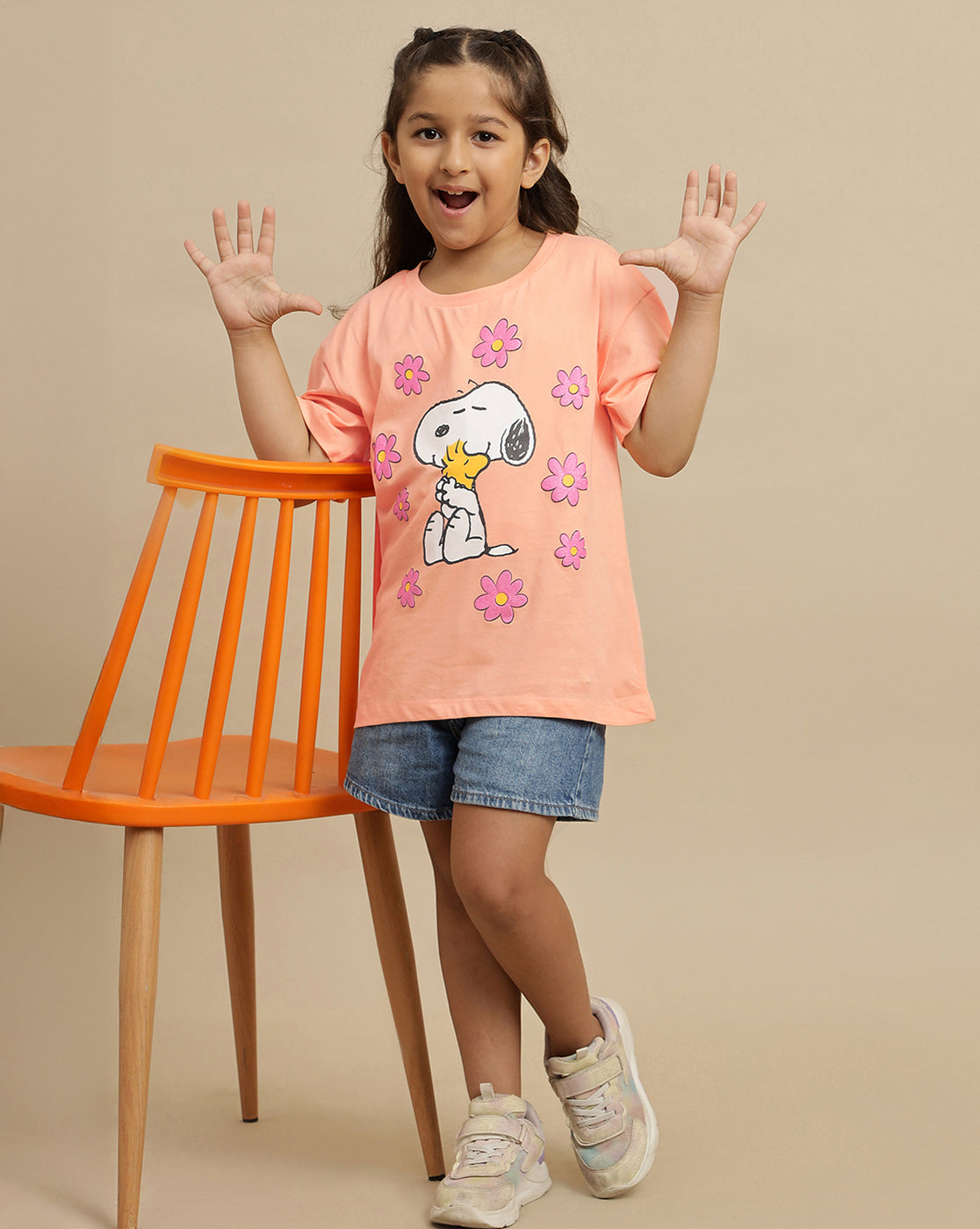 Snoopy Printed Oversized Tshirt For Girls
