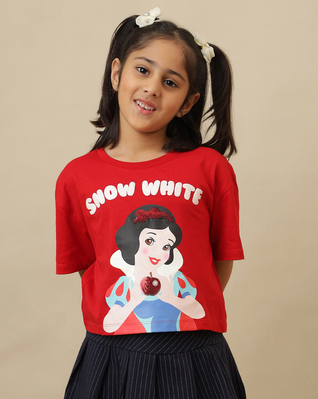Disney Princess Printed Boxy Fit Tshirt For Girls