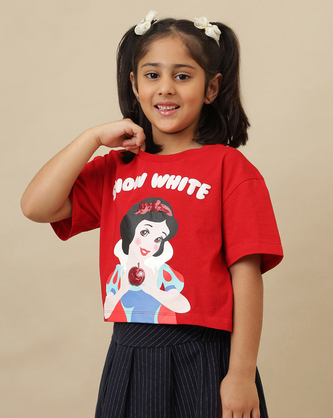Disney Princess Printed Boxy Fit Tshirt For Girls