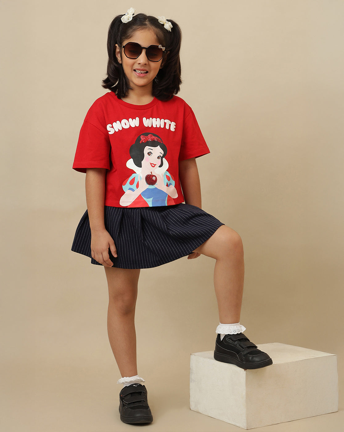 Disney Princess Printed Boxy Fit Tshirt For Girls