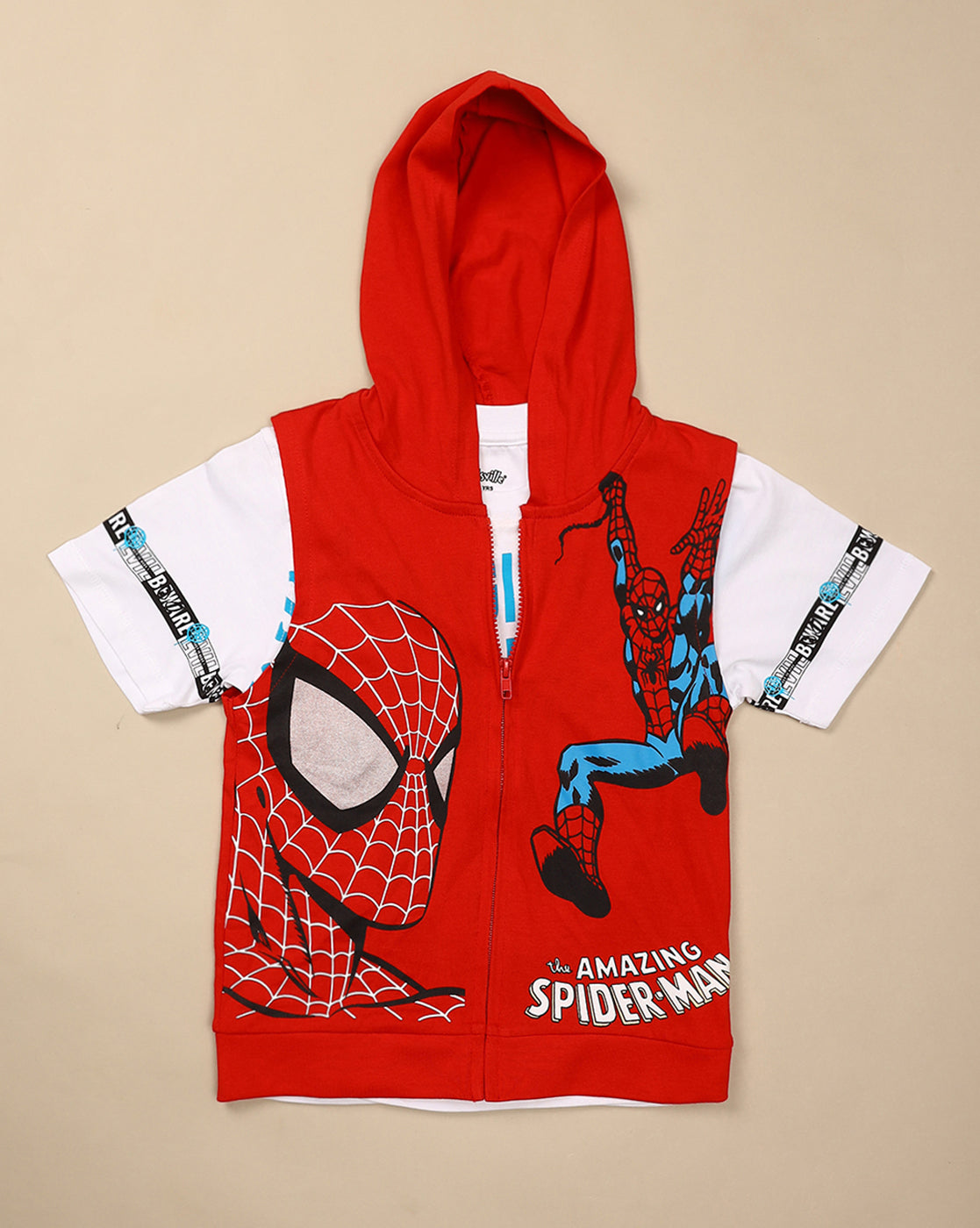 Spiderman Hooded & Round Neck Tshirt Set Boys