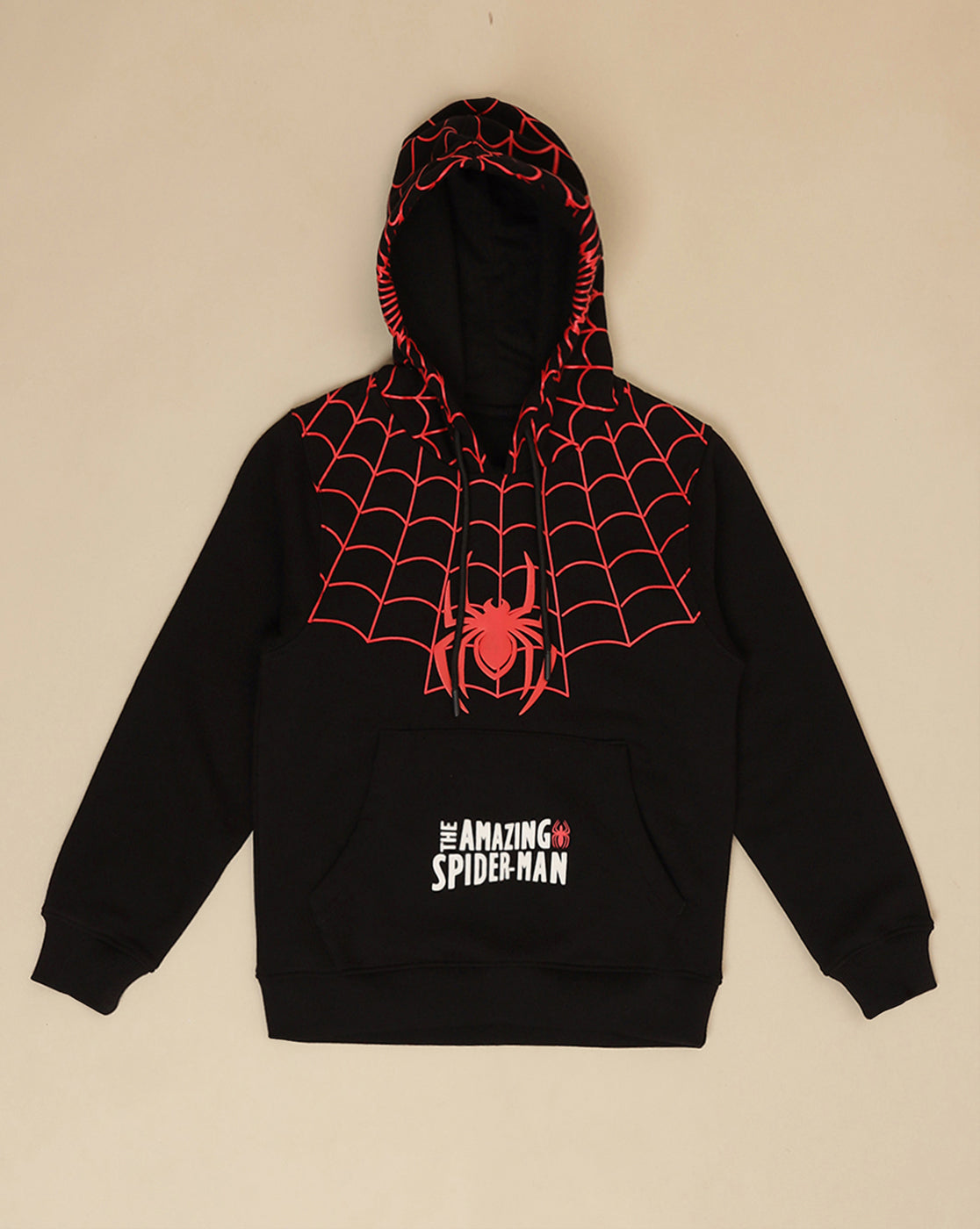 Spiderman Printed Regular Fit Hoodie For Boys