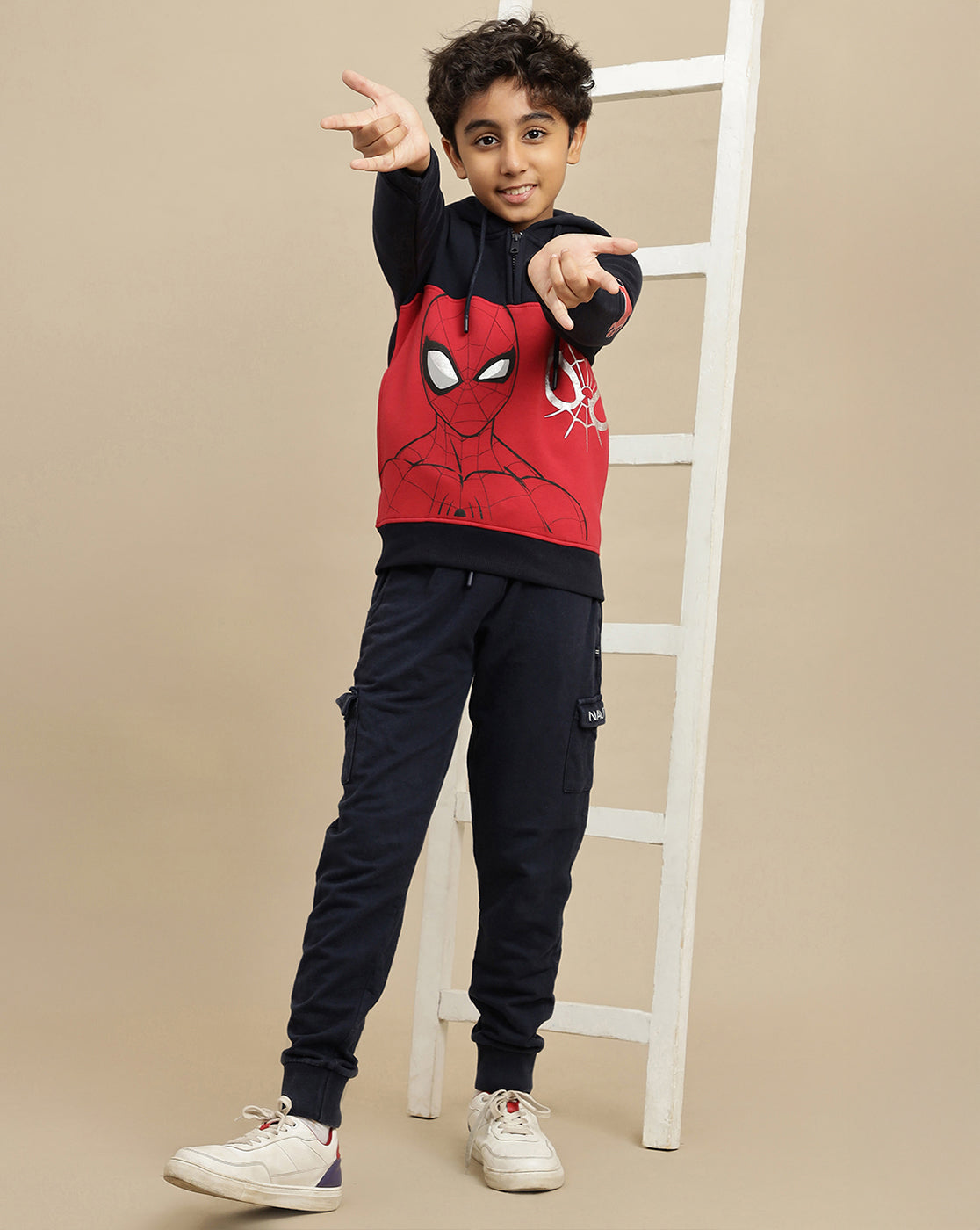 Spiderman Printed Regular Fit Hoodie For Boys