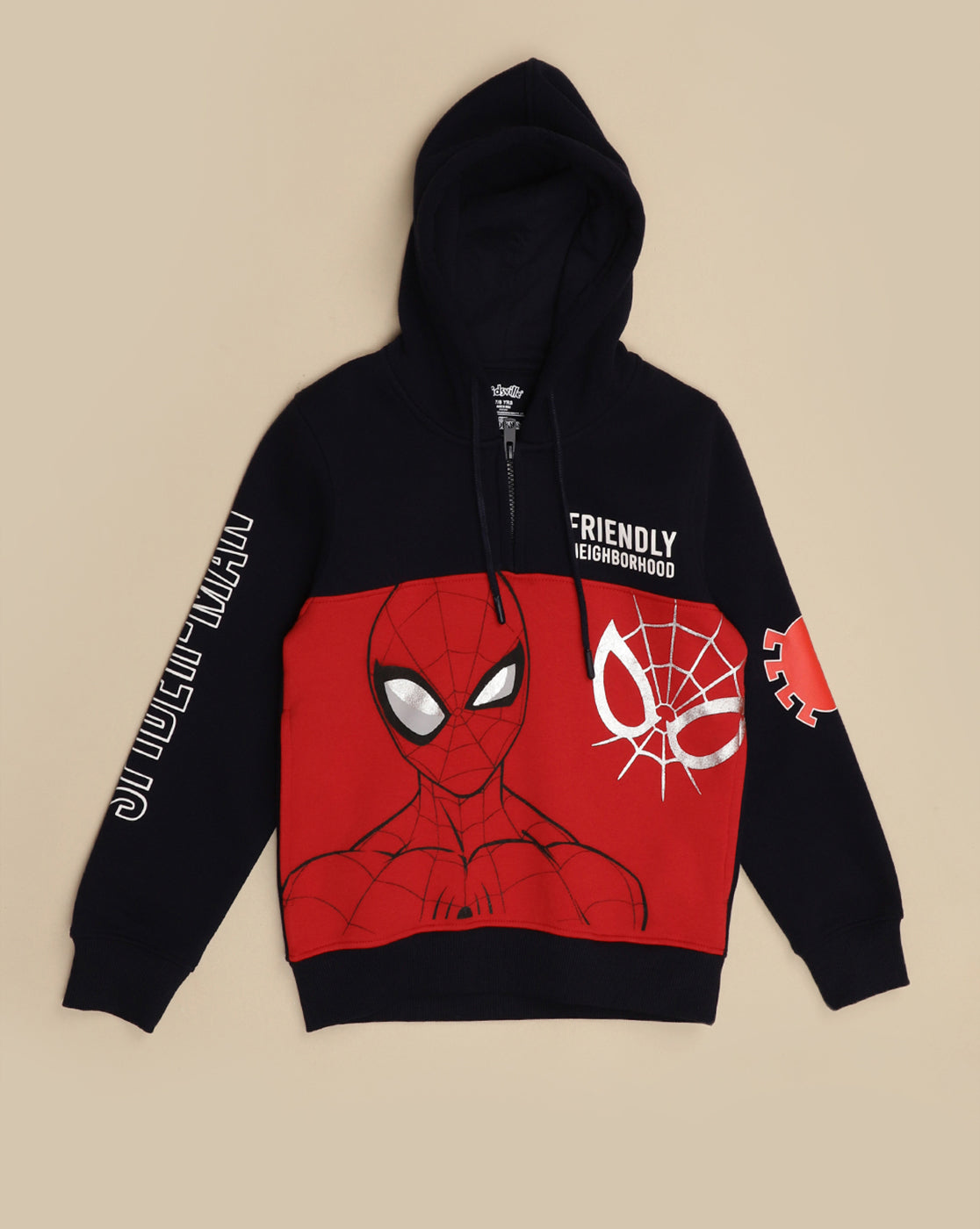 Spiderman Printed Regular Fit Hoodie For Boys