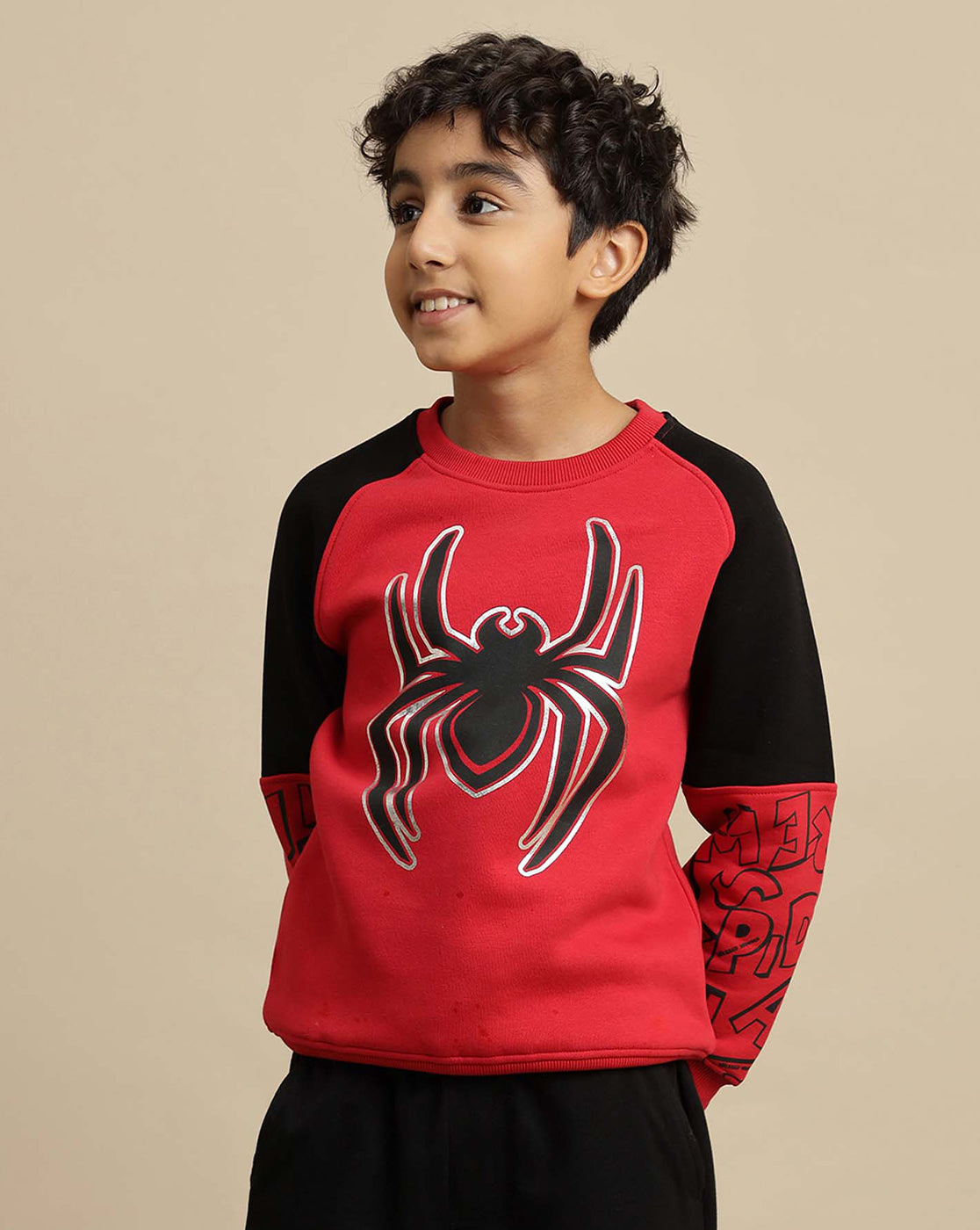 Spiderman Printed Regular Fit Sweatshirt For Boys