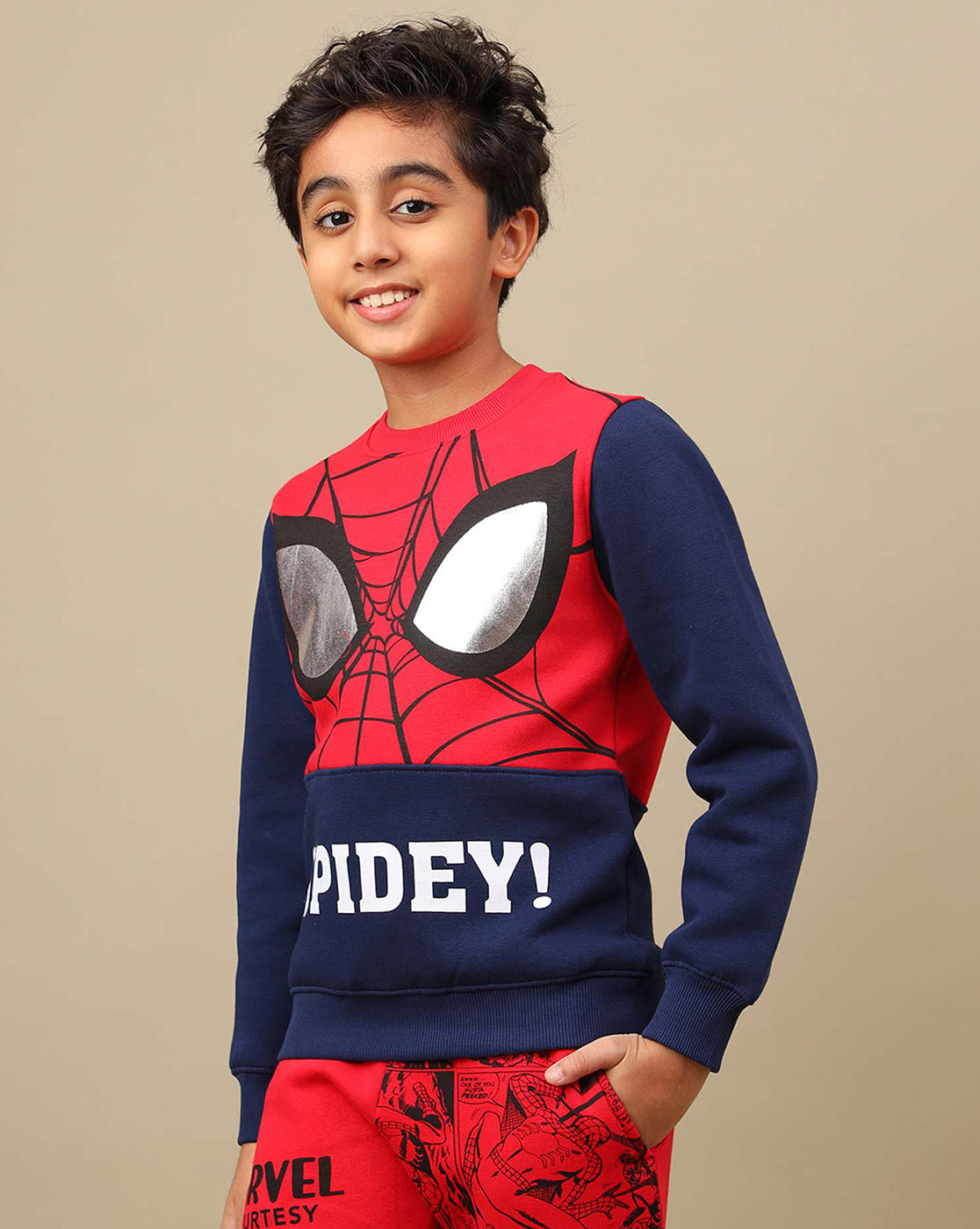 Spiderman Printed Regular Fit Sweatshirt For Boys
