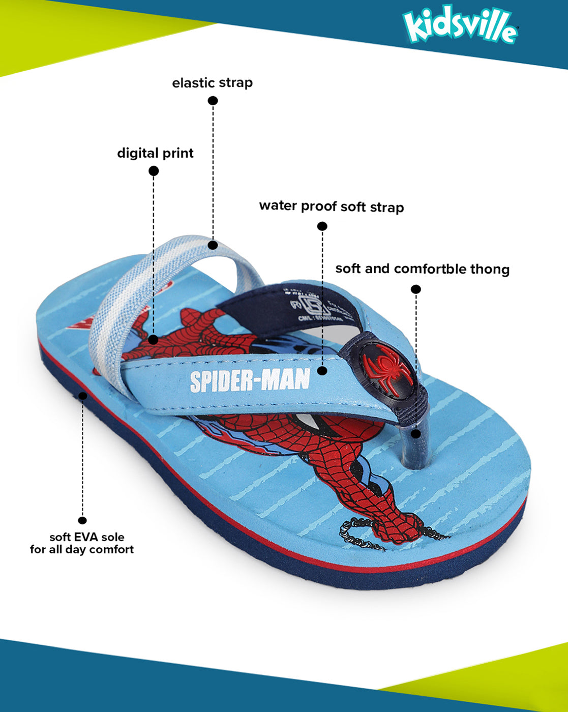 Spiderman Flip-Flops For Kids Boys