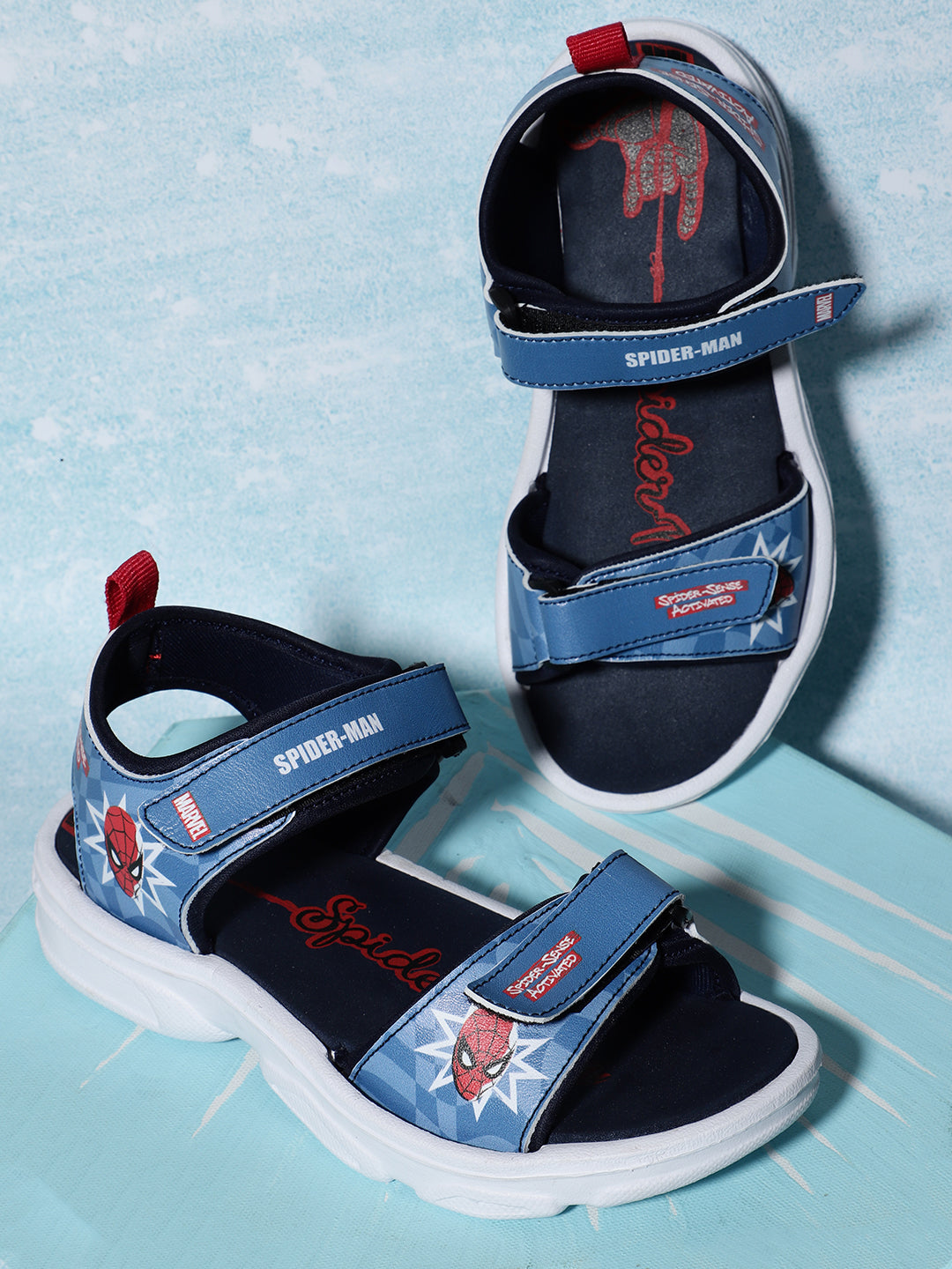 Kids Boys Captain America Printed Navy Blue Sandals