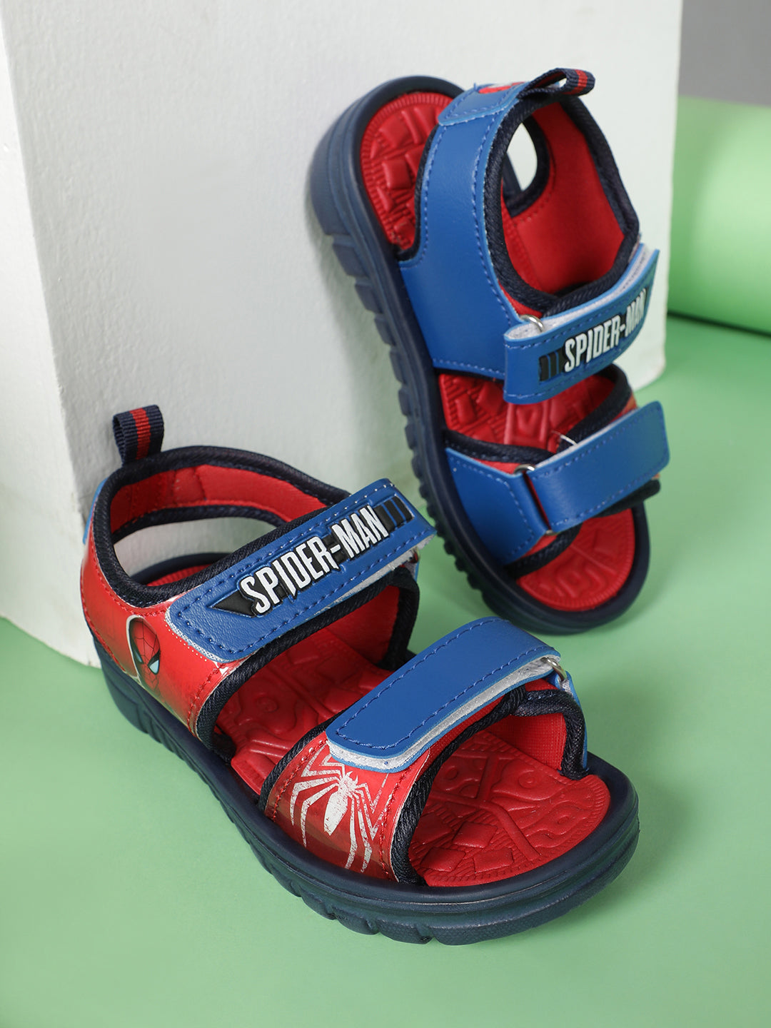 Kids Boys Spiderman Printed Red Sandals