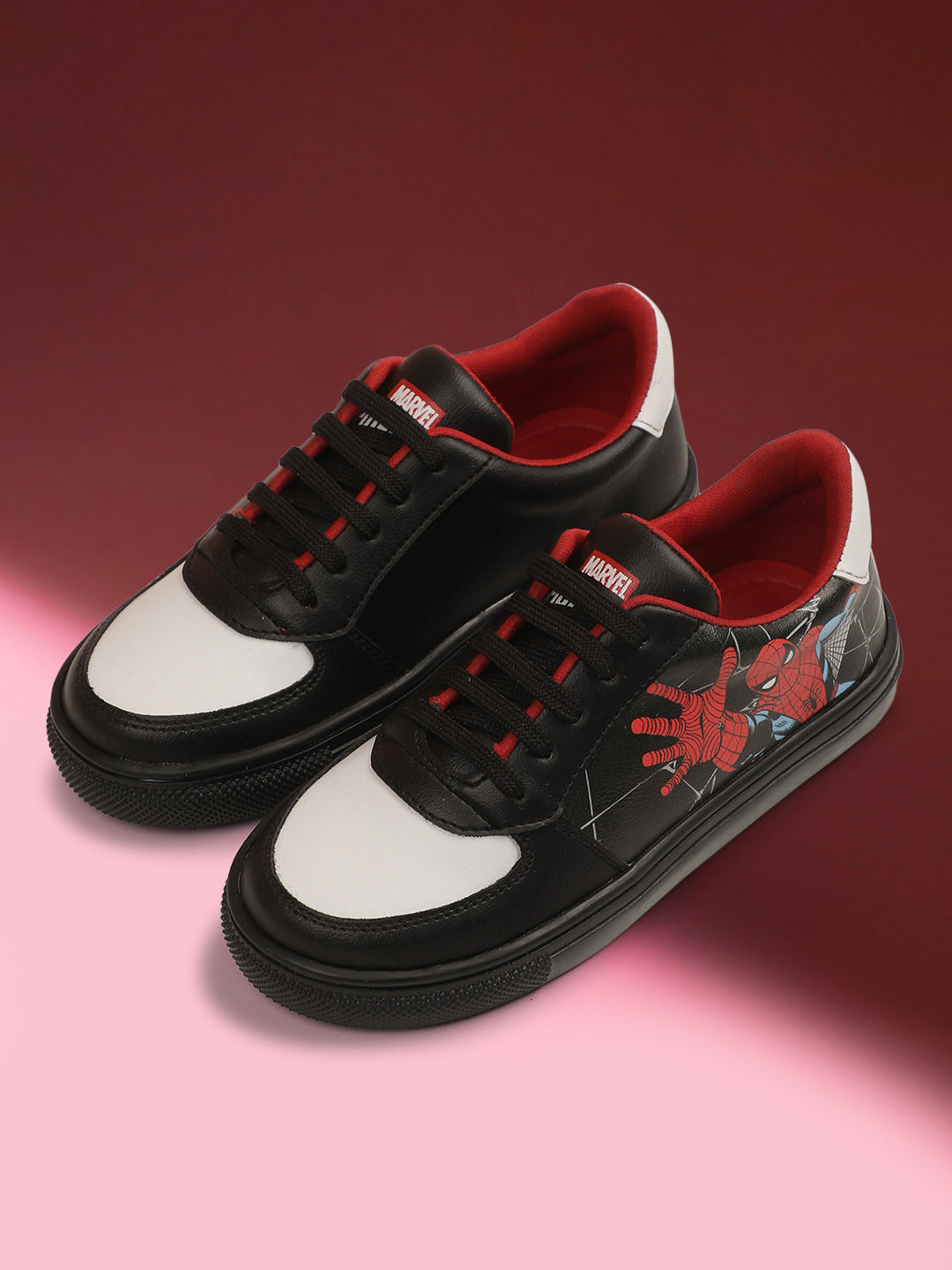 Kids Boys Printed Black Shoes