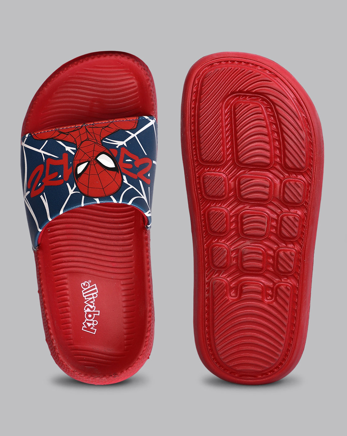 Spiderman Printed Red Sliders for Boys