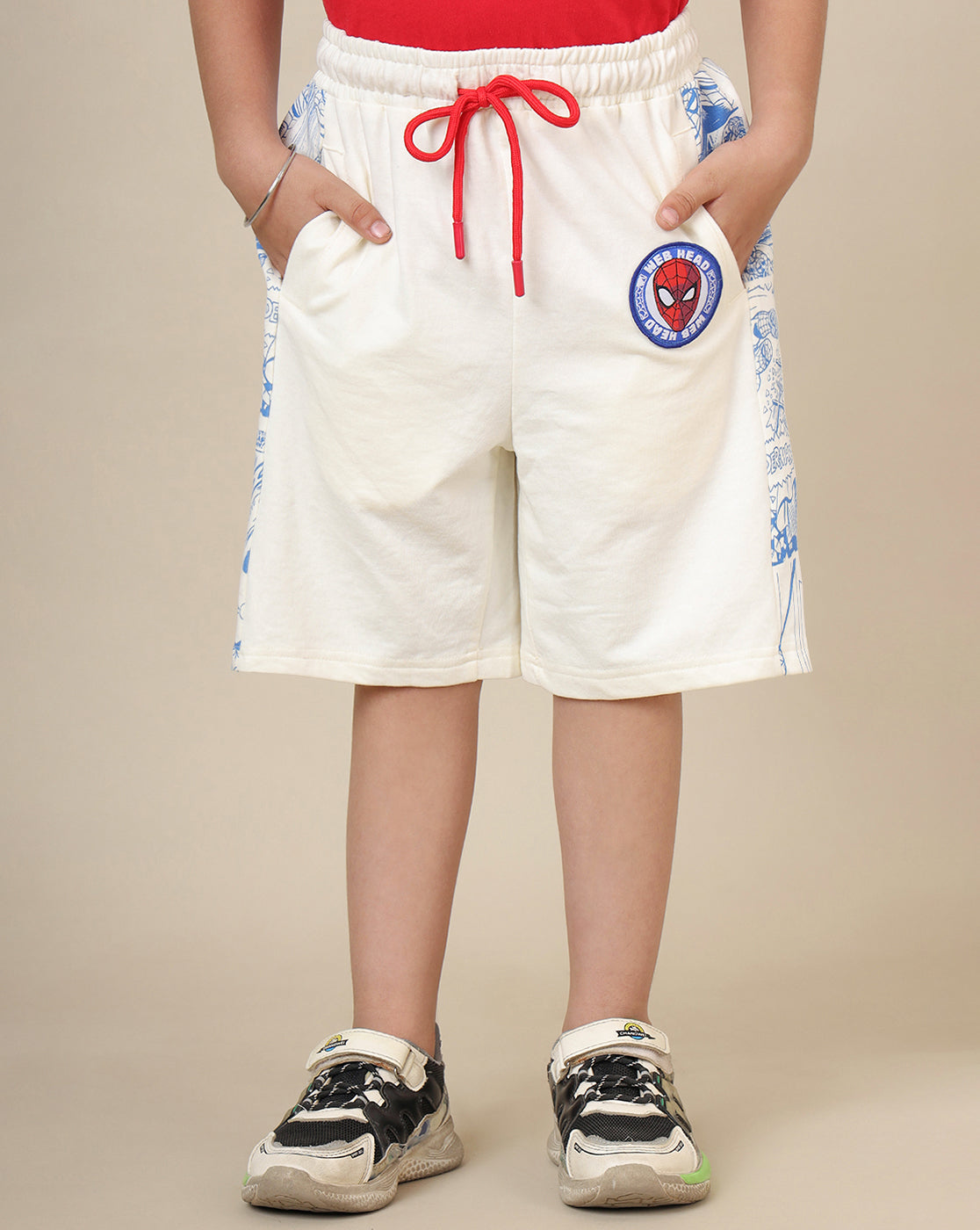 Spiderman Printed Regular Fit Shorts For Boys