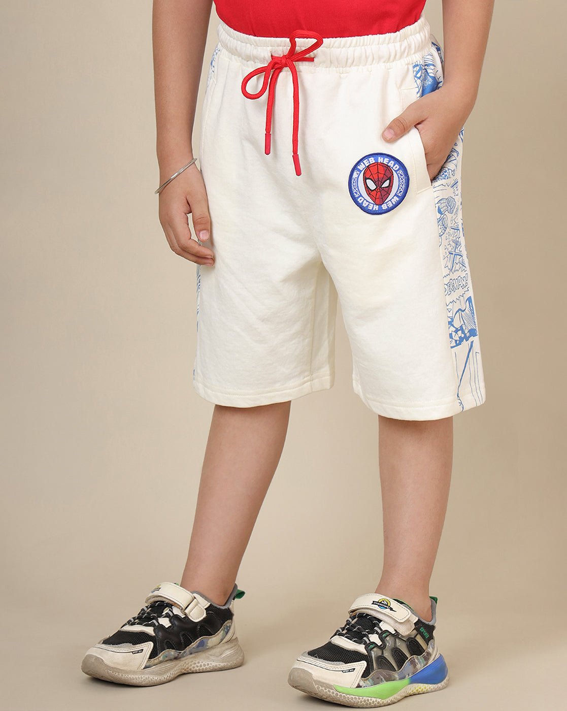 Spiderman Printed Regular Fit Shorts For Boys