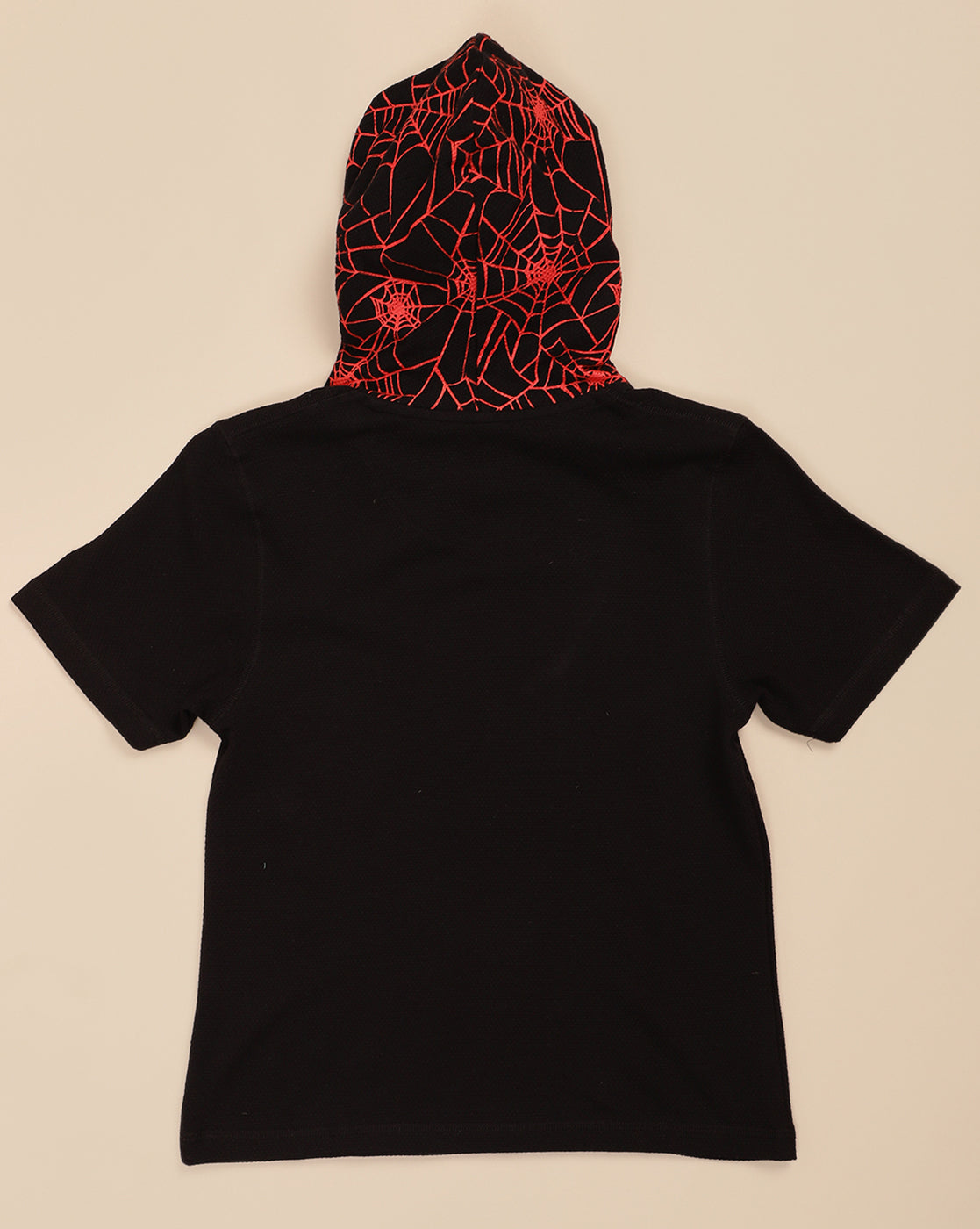 Spiderman Printed Regular Fit Hooded Tshirt For Boys