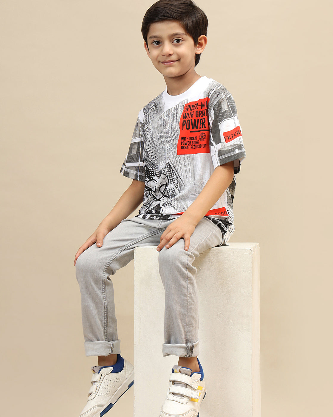 Spiderman Printed Regular Fit Tshirt For Boys
