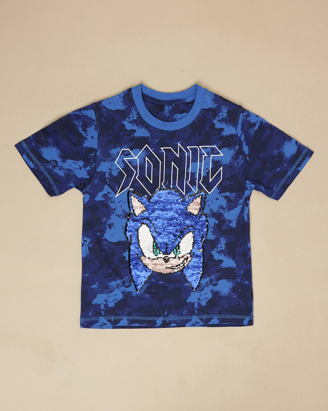 Sonic Modern Printed Regular Fit Reversible Sequin Tshirt For Boys