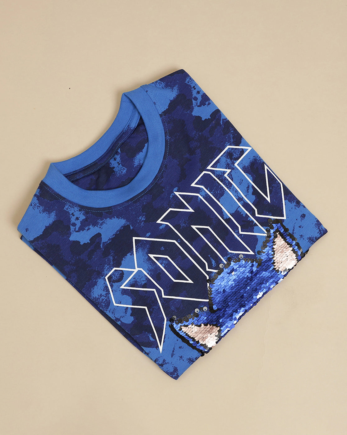 Sonic Modern Printed Regular Fit Reversible Sequin Tshirt For Boys