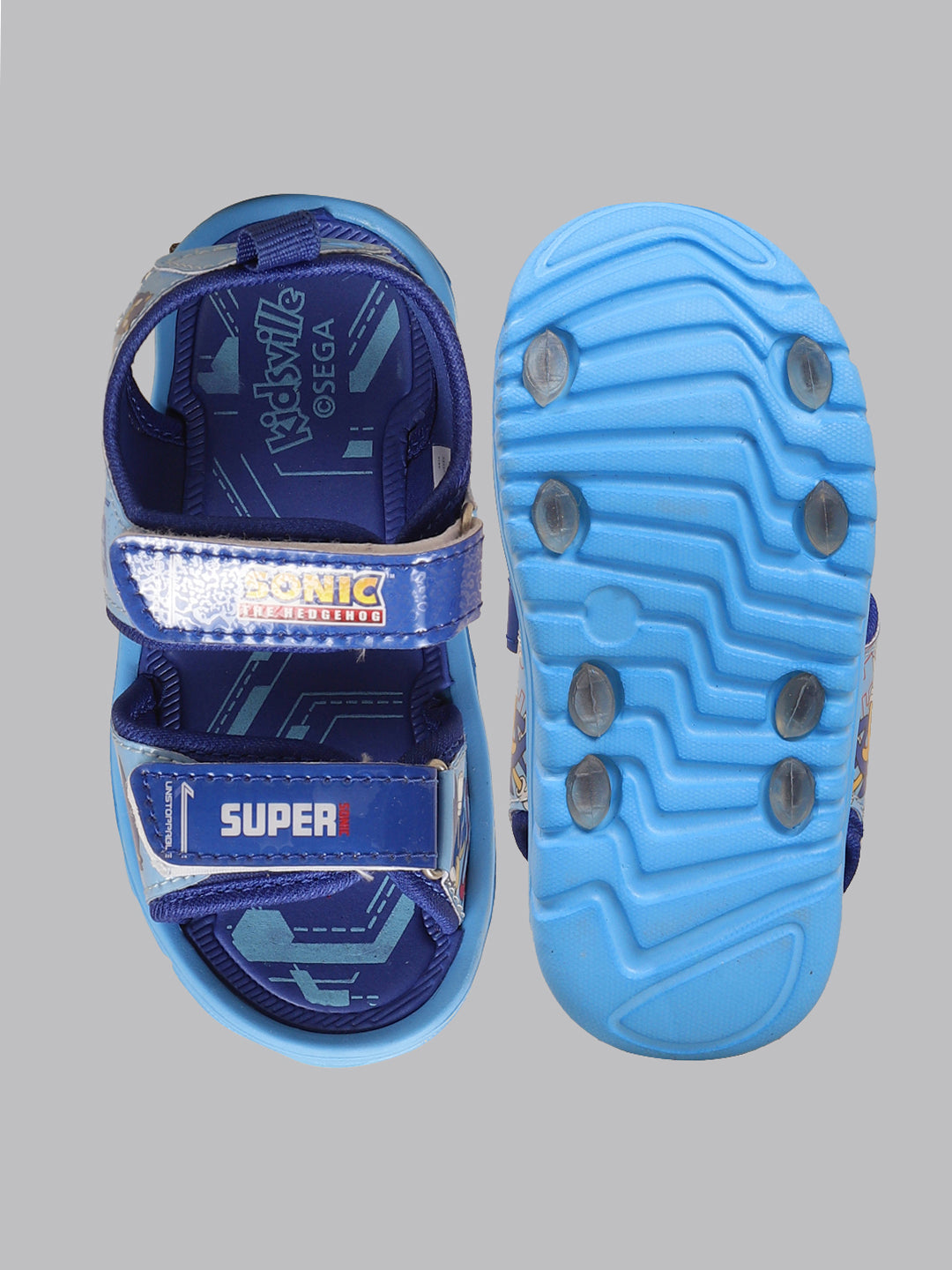 Kids Boys Sonic Modern Printed Blue Sandals